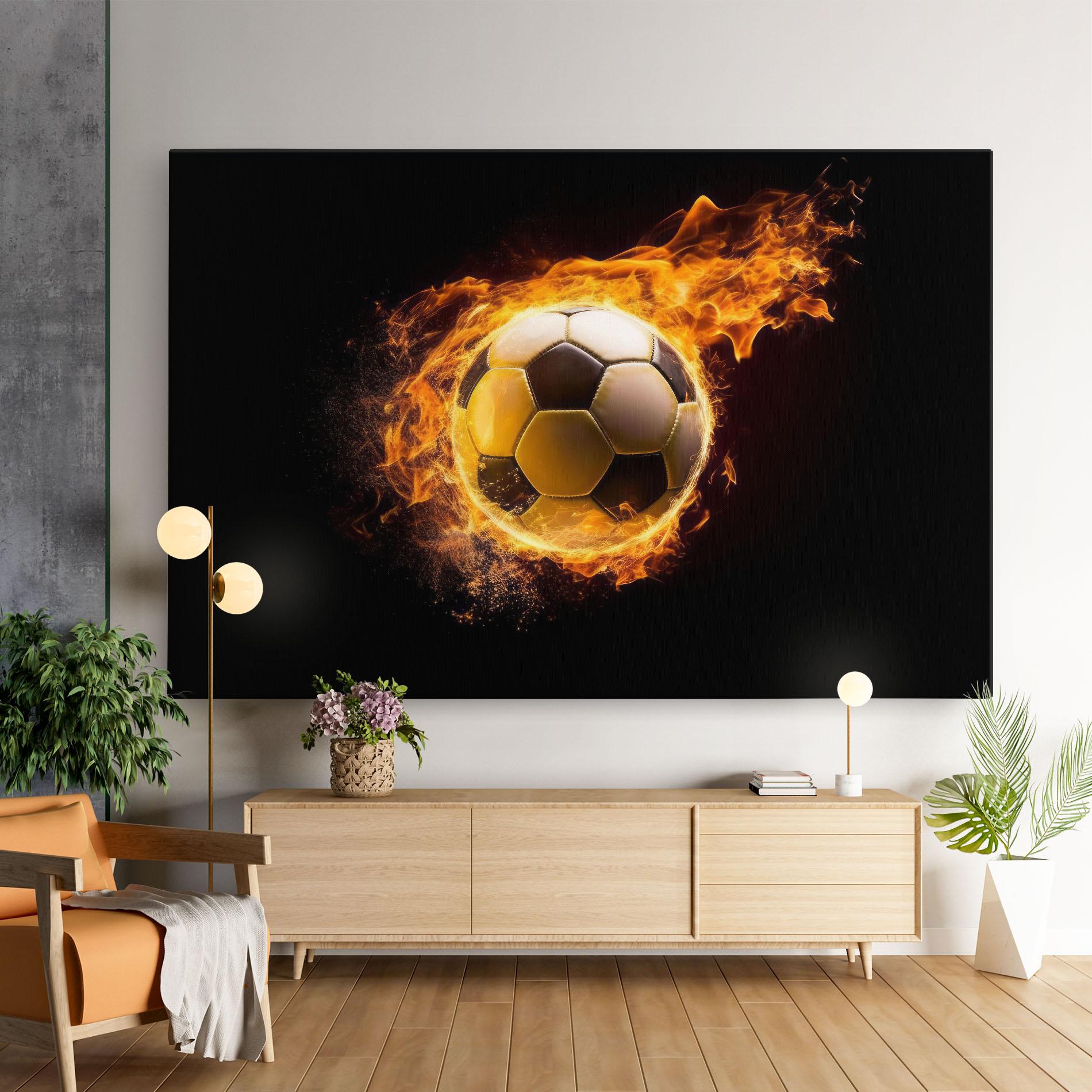 Vászonkép Fire Football mockup 9