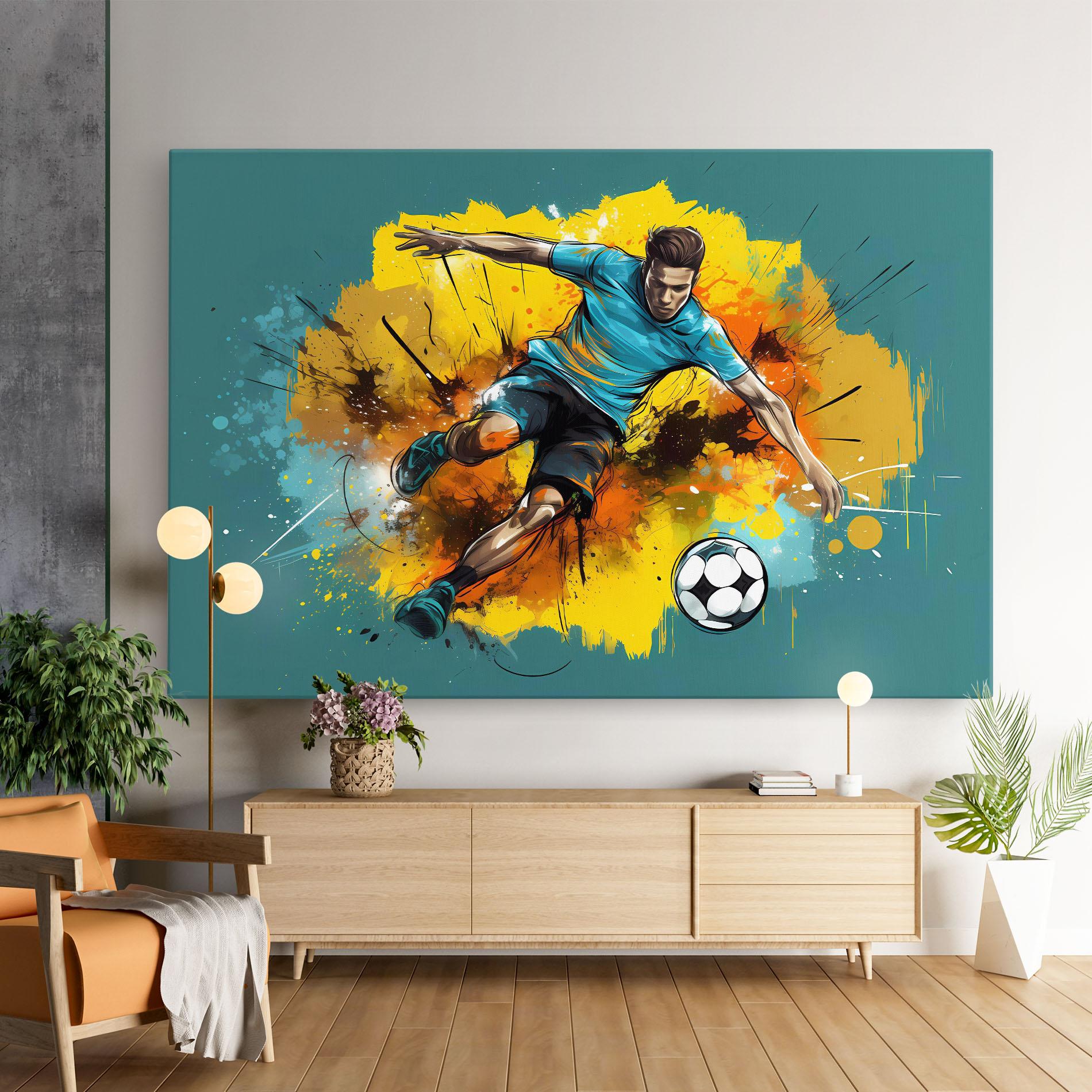 Vászonkép Football Player Painting mockup 9