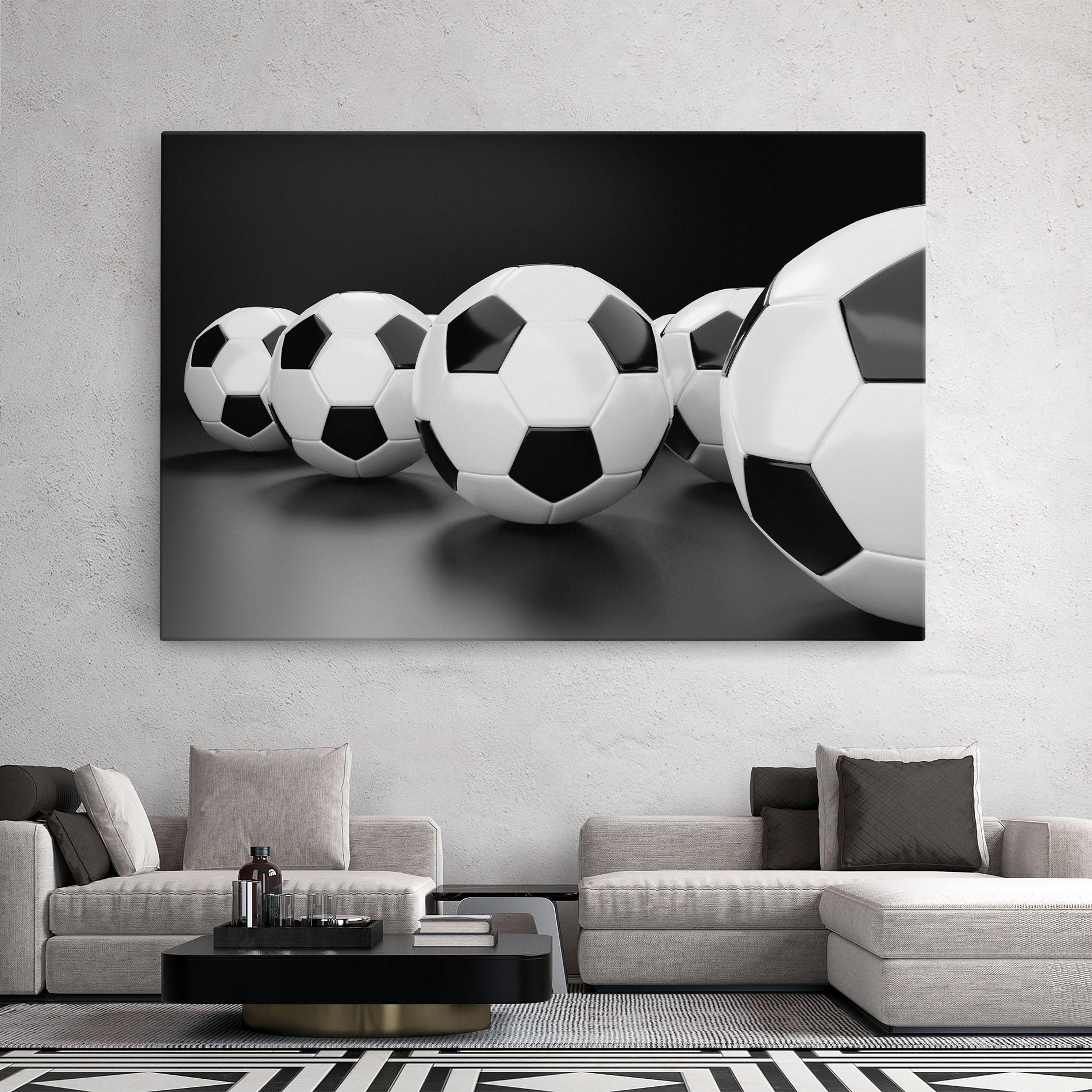 Vászonkép Black White Football mockup 2