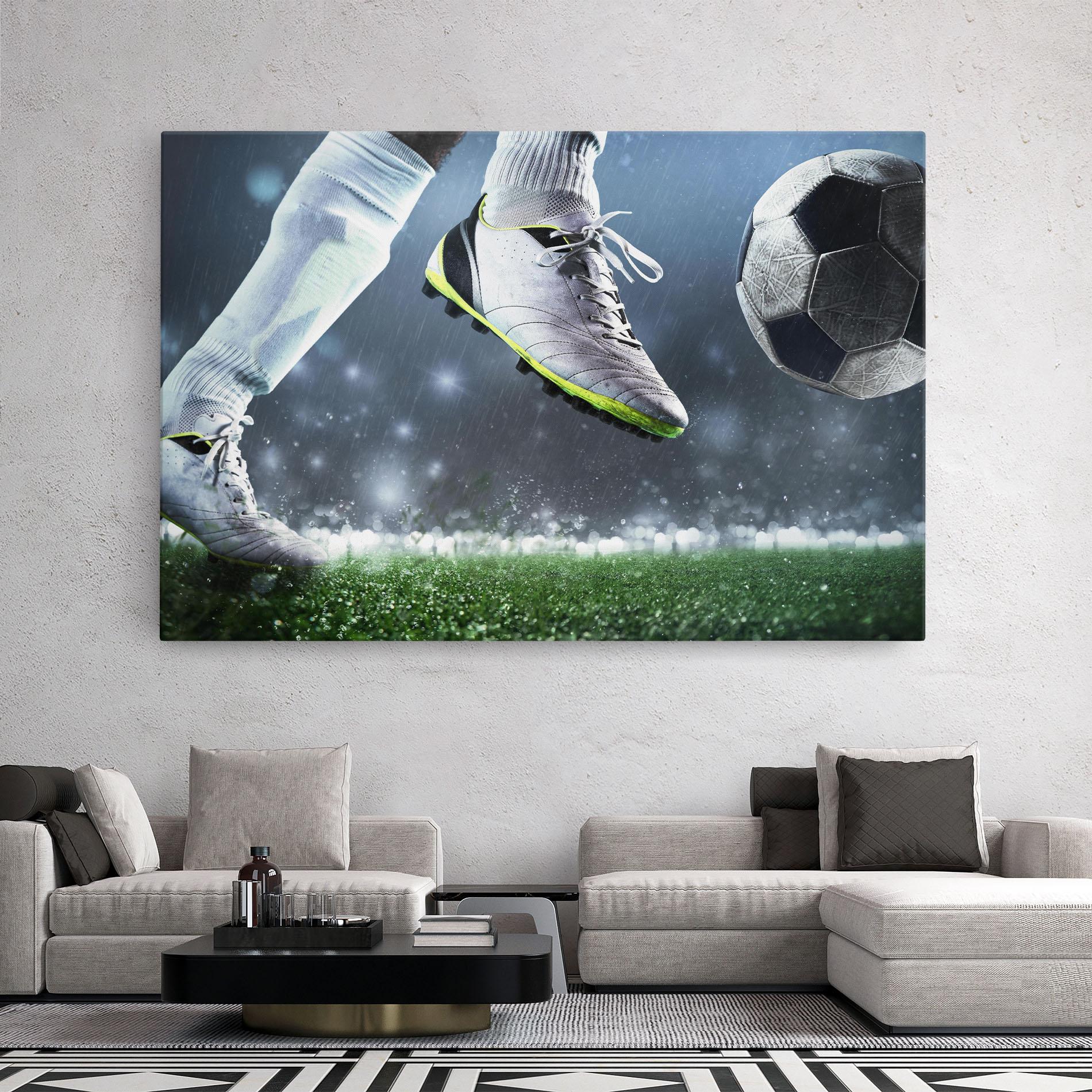 Vászonkép Close Up Football Scene mockup 2