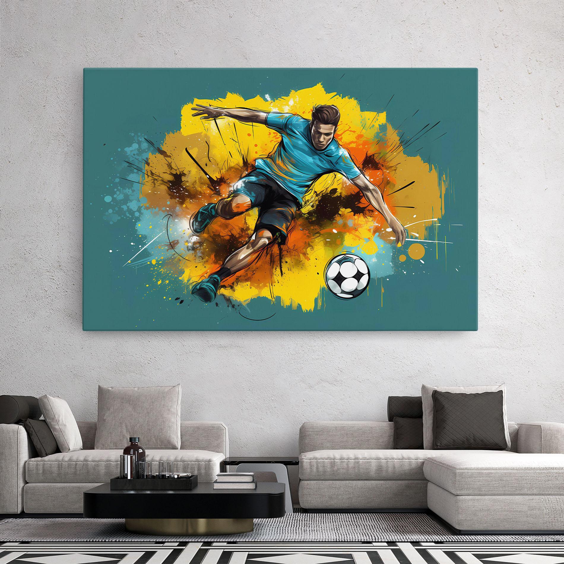 Vászonkép Football Player Painting mockup 2