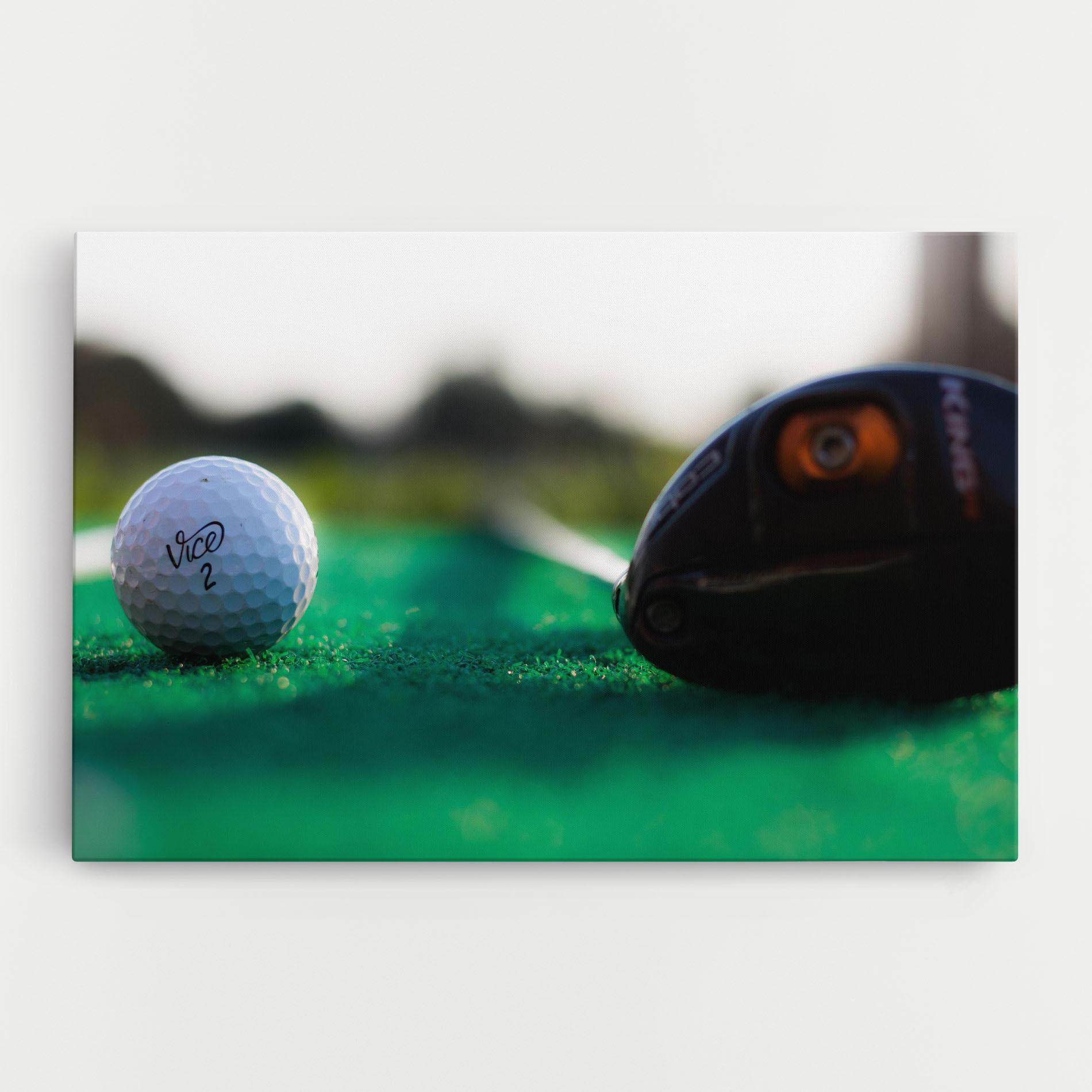 Vászonkép Green Grass Golf Ball mockup 0