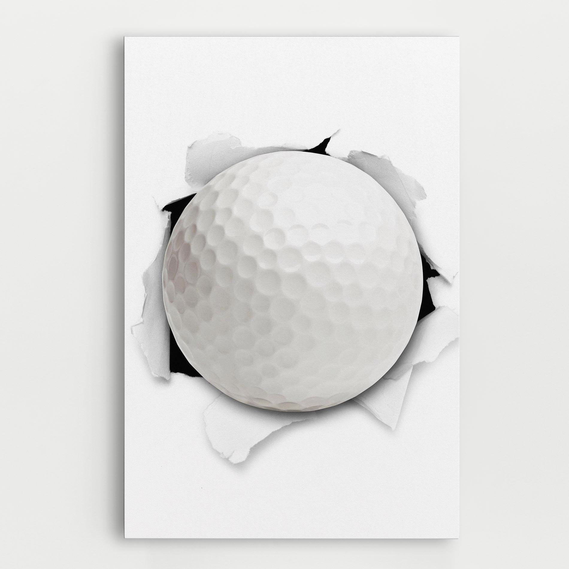 Vászonkép Golf Ball Bursting Hole mockup 0