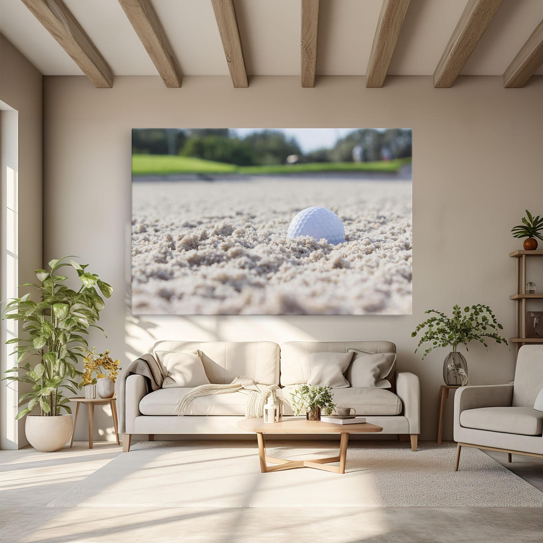 Vászonkép Golf Ball In Sand mockup 6