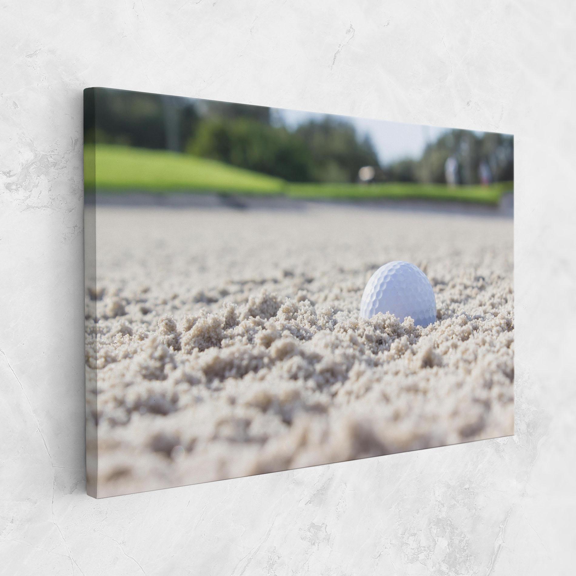 Vászonkép Golf Ball In Sand mockup 1