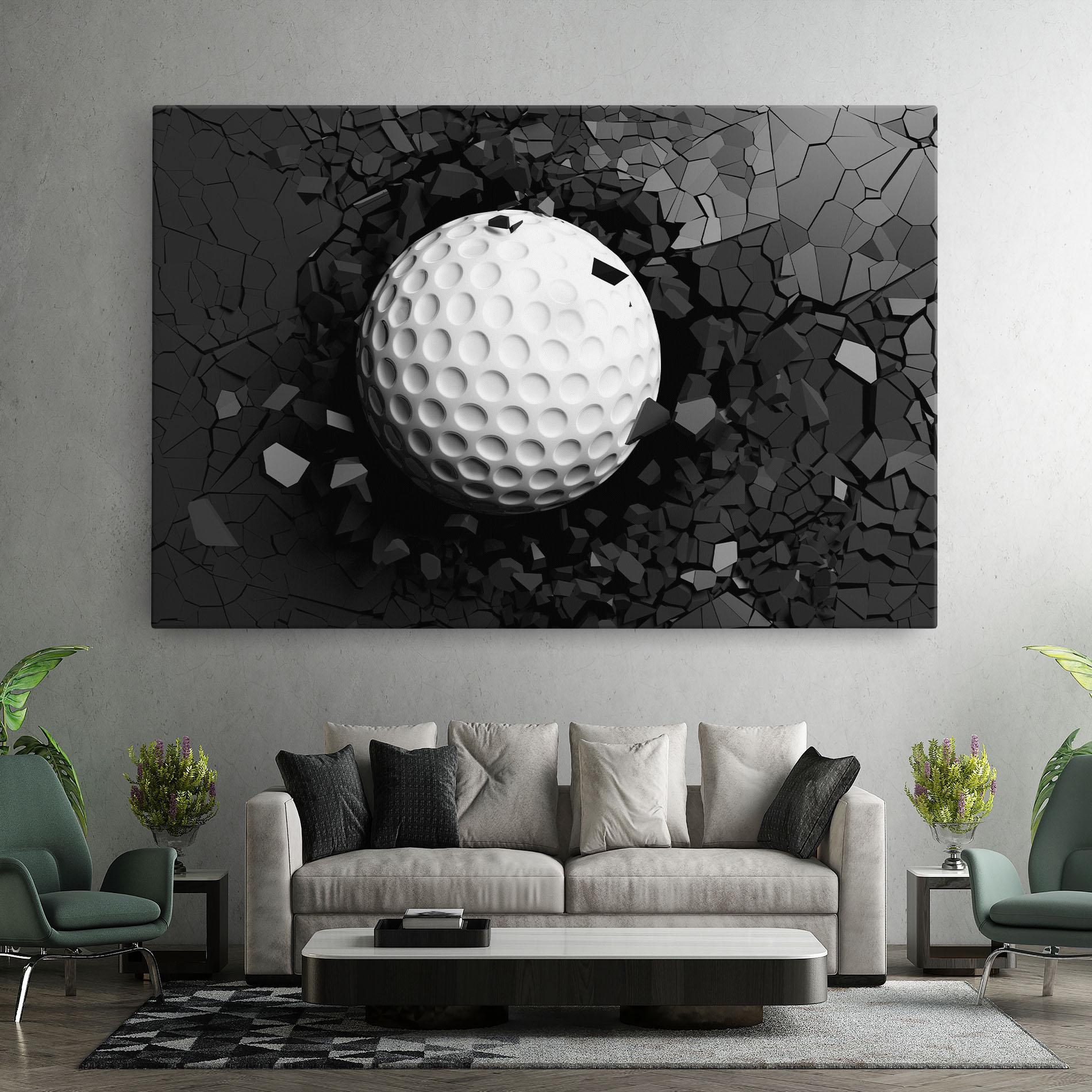Vászonkép Black Wall Golf Ball mockup 7