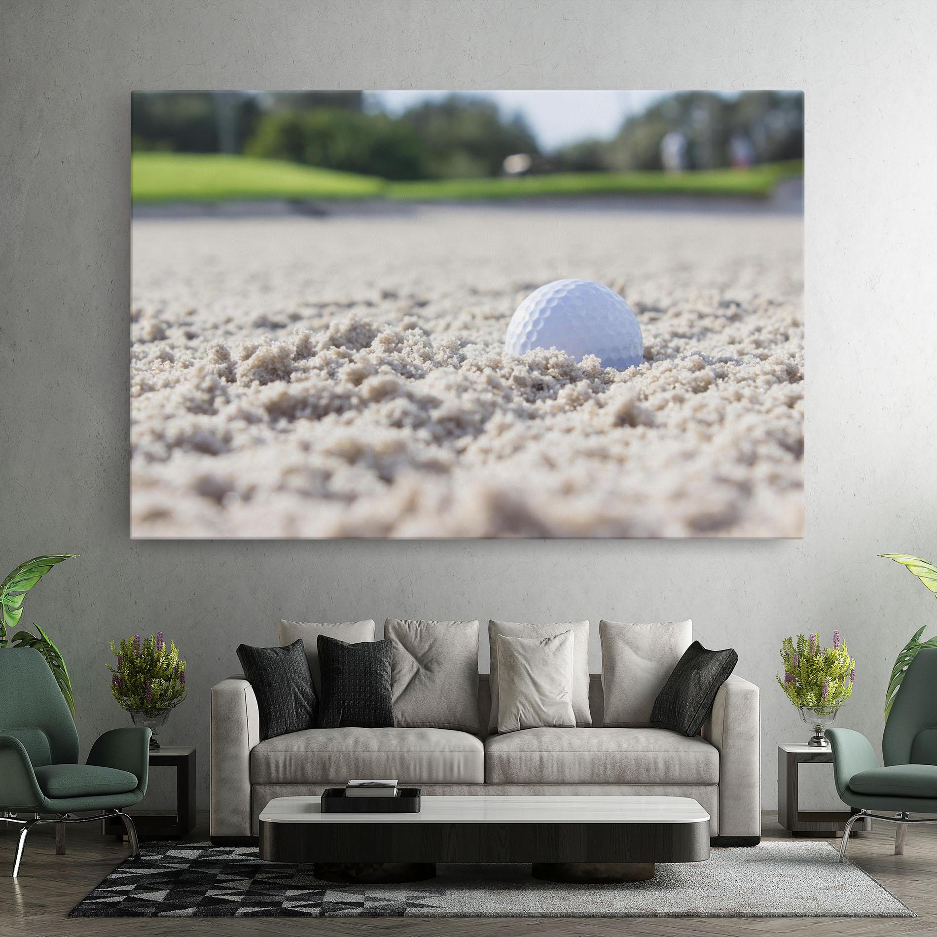 Vászonkép Golf Ball In Sand mockup 7