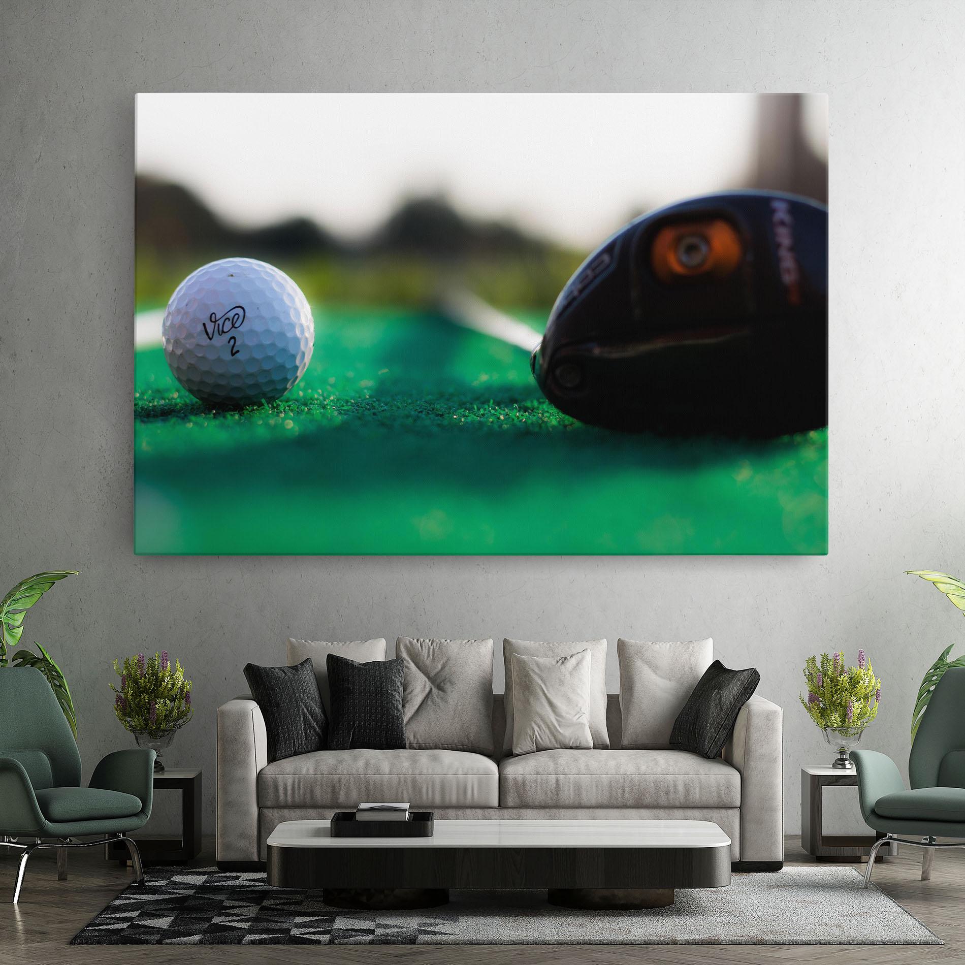 Vászonkép Green Grass Golf Ball mockup 7