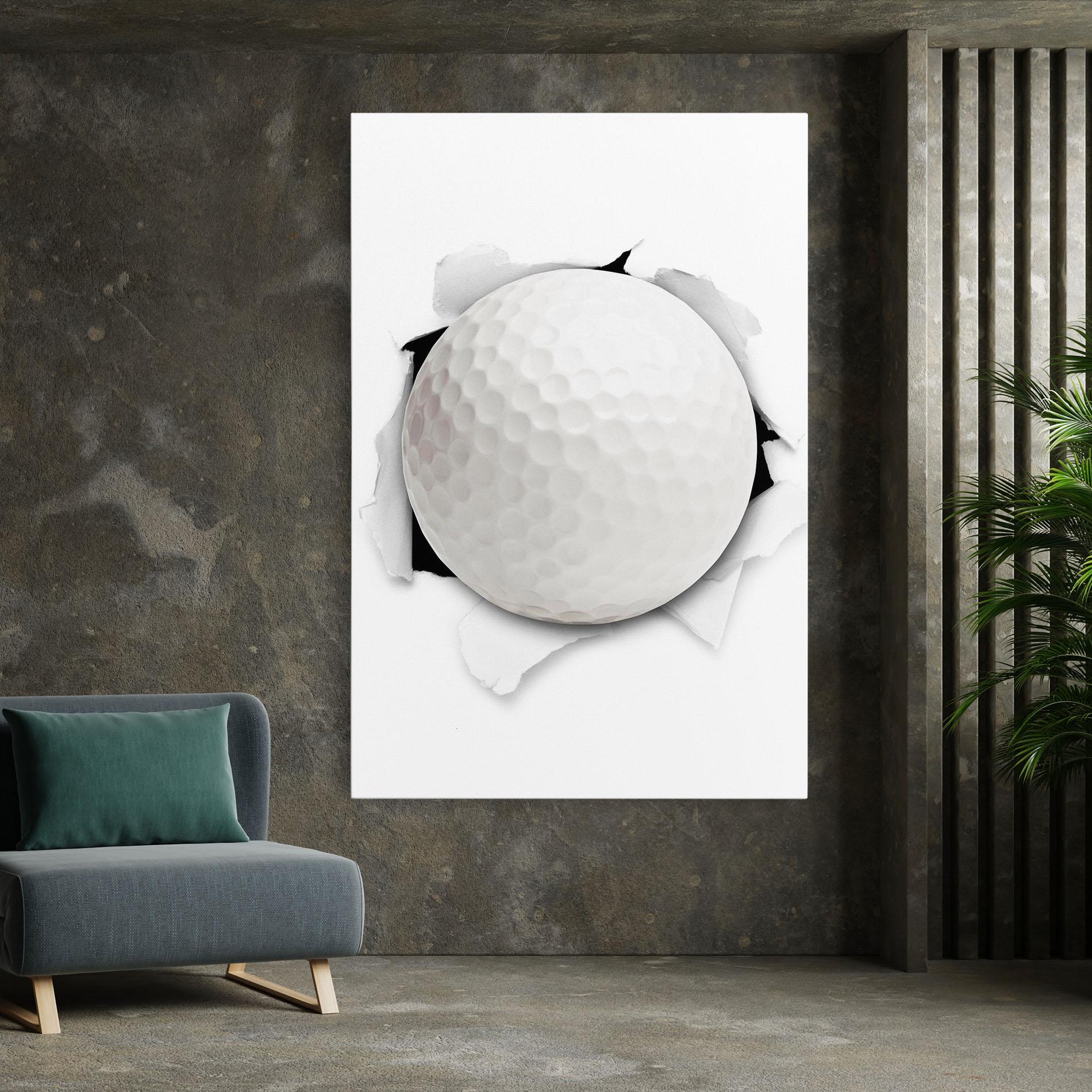 Vászonkép Golf Ball Bursting Hole mockup 7