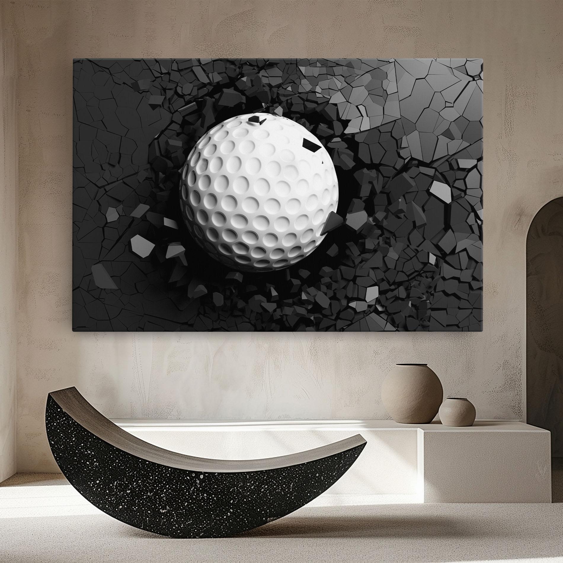 Vászonkép Black Wall Golf Ball mockup 8