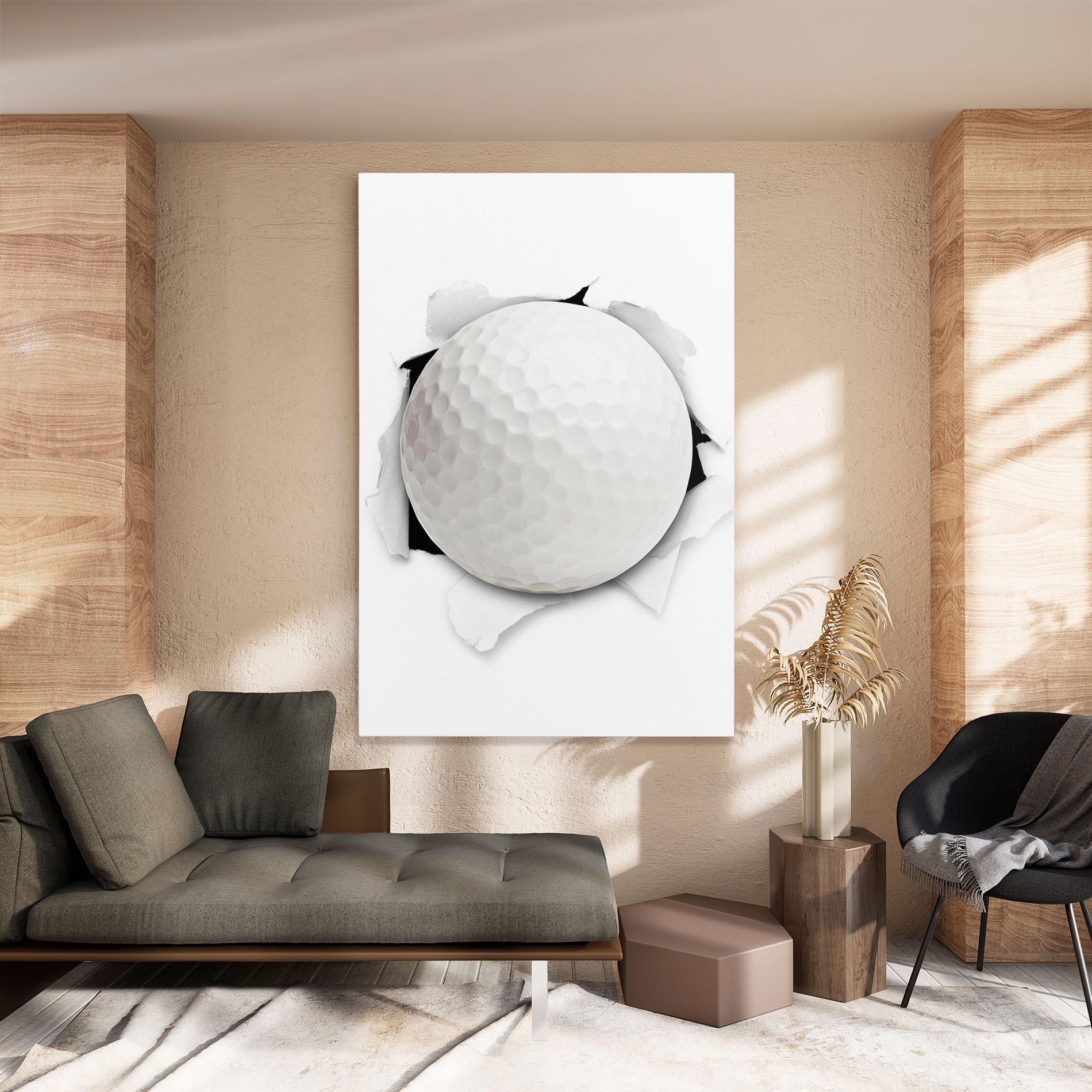 Vászonkép Golf Ball Bursting Hole mockup 8
