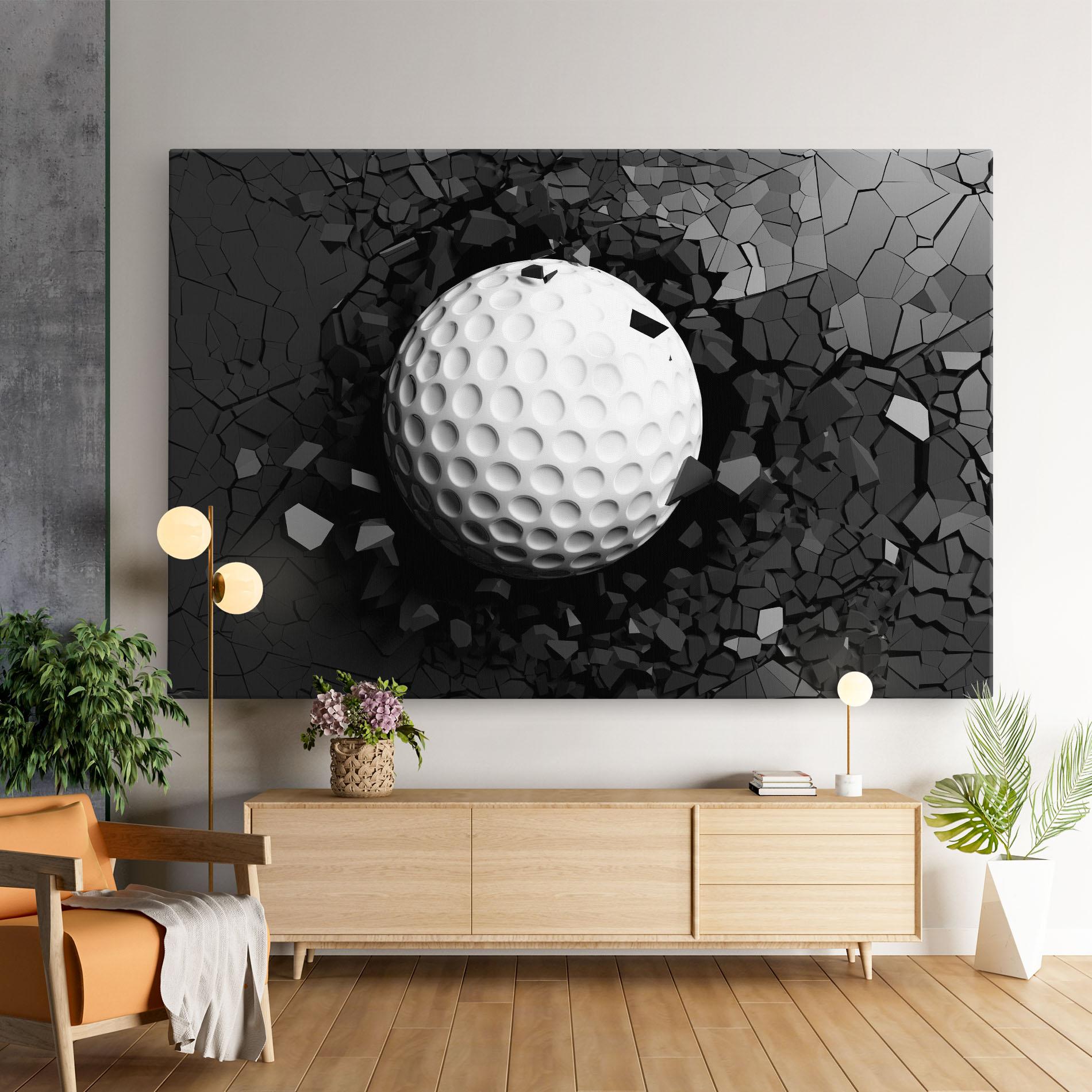 Vászonkép Black Wall Golf Ball mockup 9