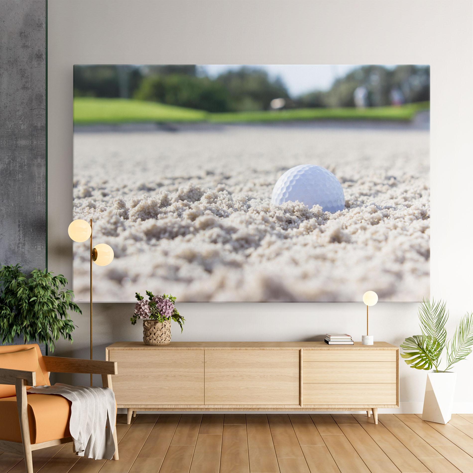 Vászonkép Golf Ball In Sand mockup 9