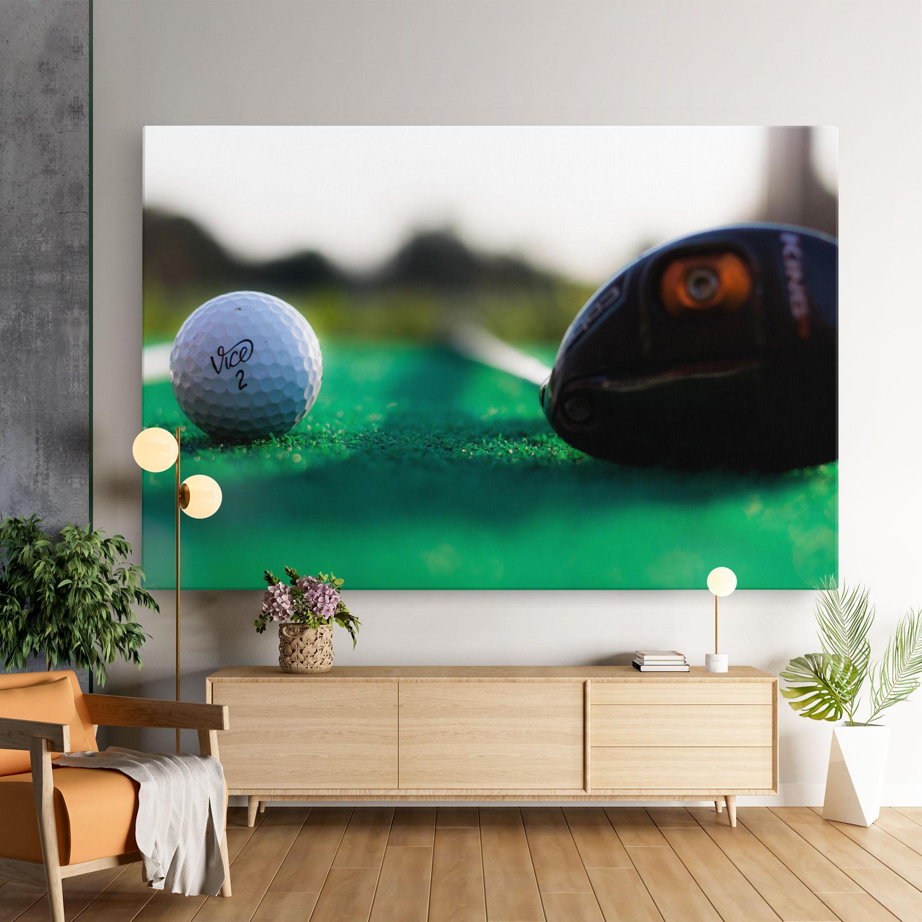 Vászonkép Green Grass Golf Ball mockup 9