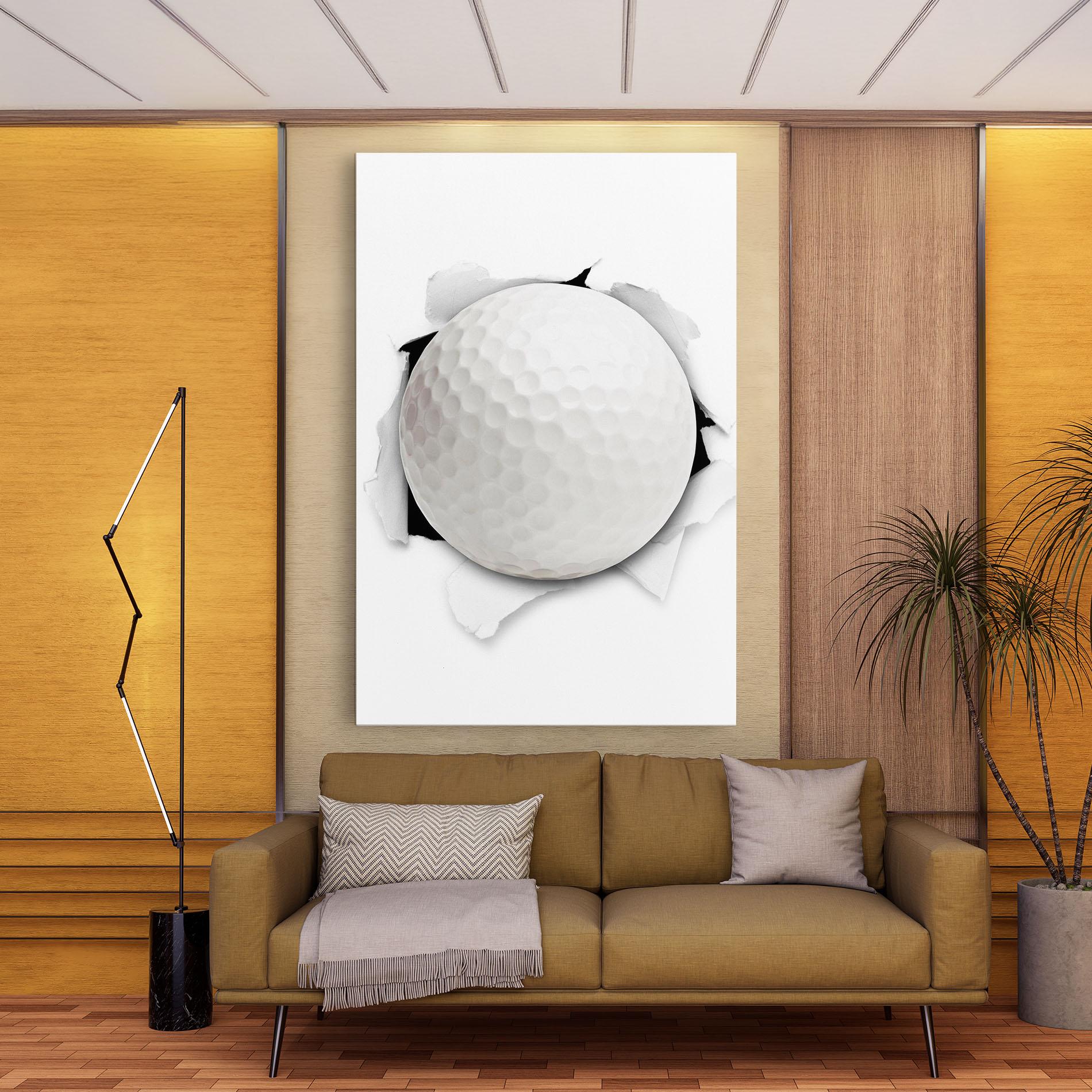 Vászonkép Golf Ball Bursting Hole mockup 9