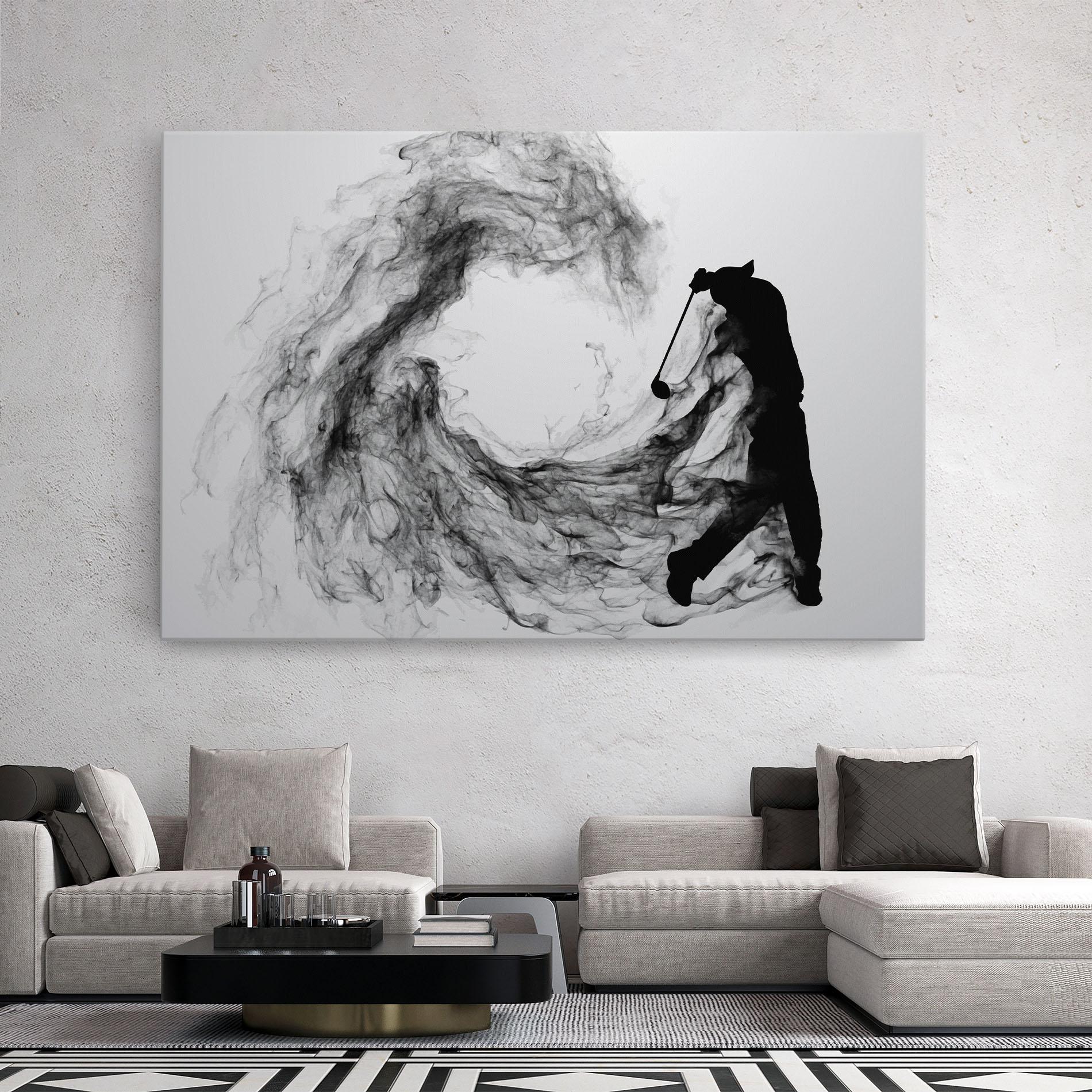 Vászonkép Black Smoke Golf mockup 2