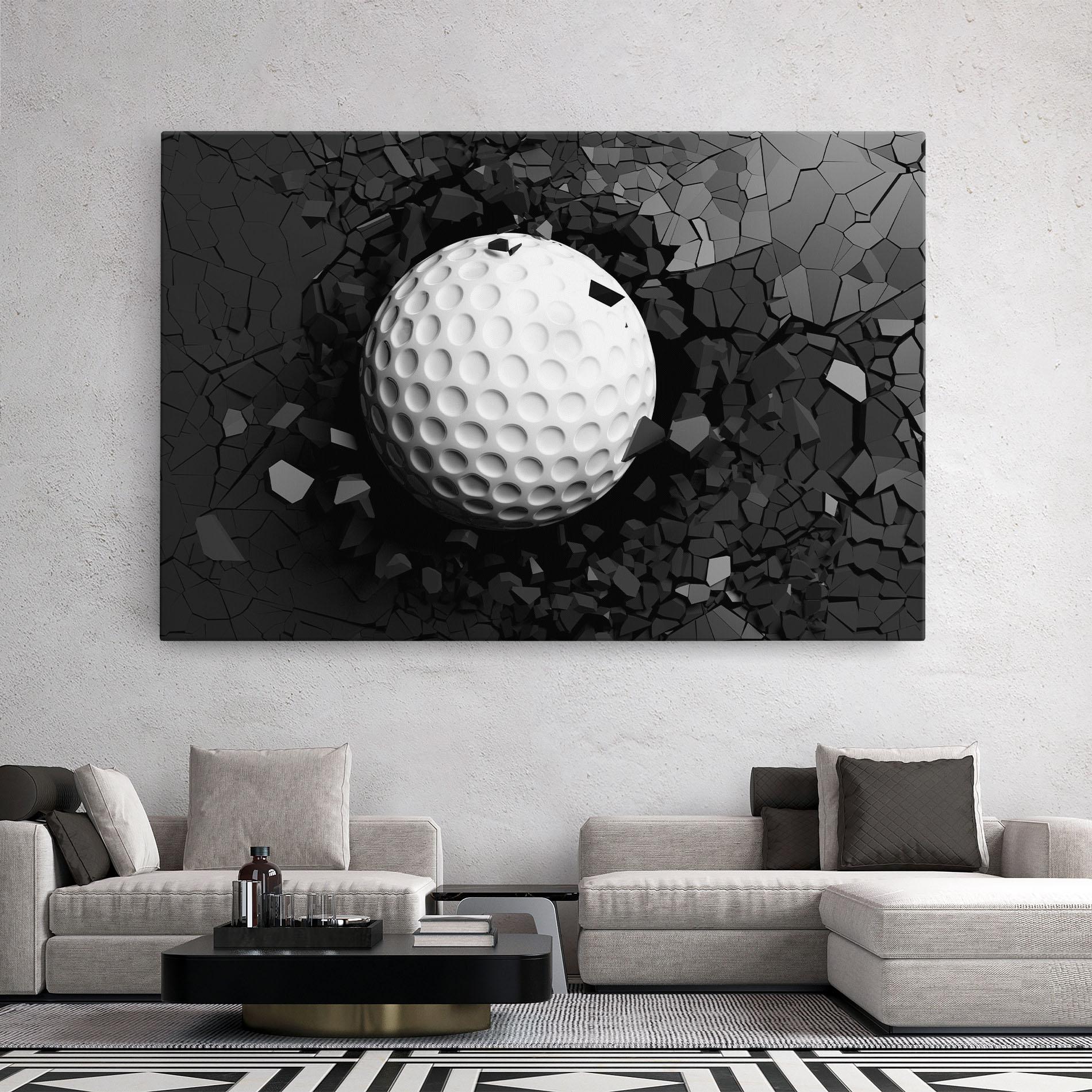 Vászonkép Black Wall Golf Ball mockup 2