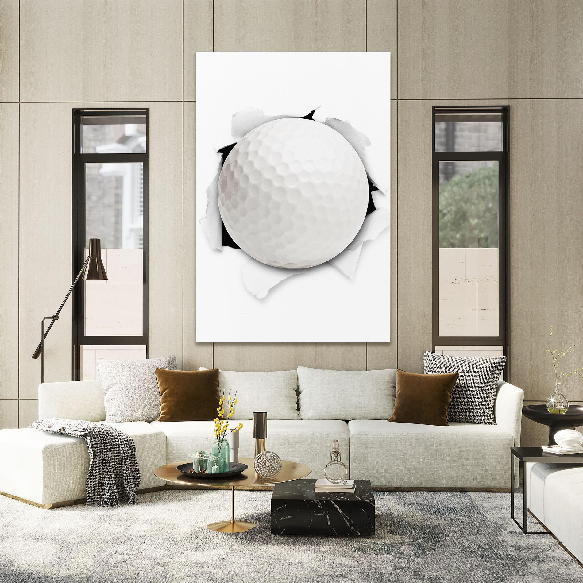 Vászonkép Golf Ball Bursting Hole mockup 2