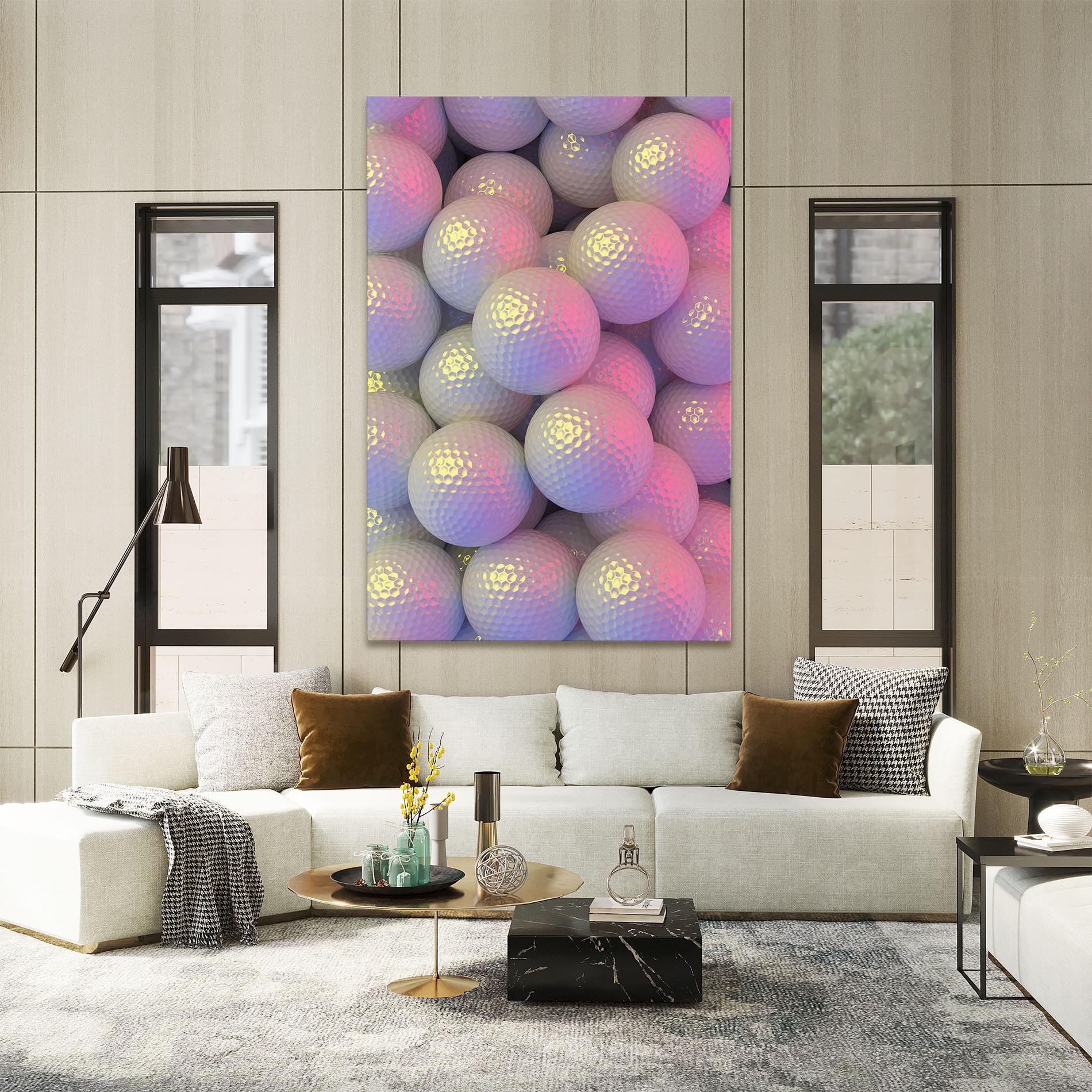 Vászonkép Purple Light Golf Ball mockup 2