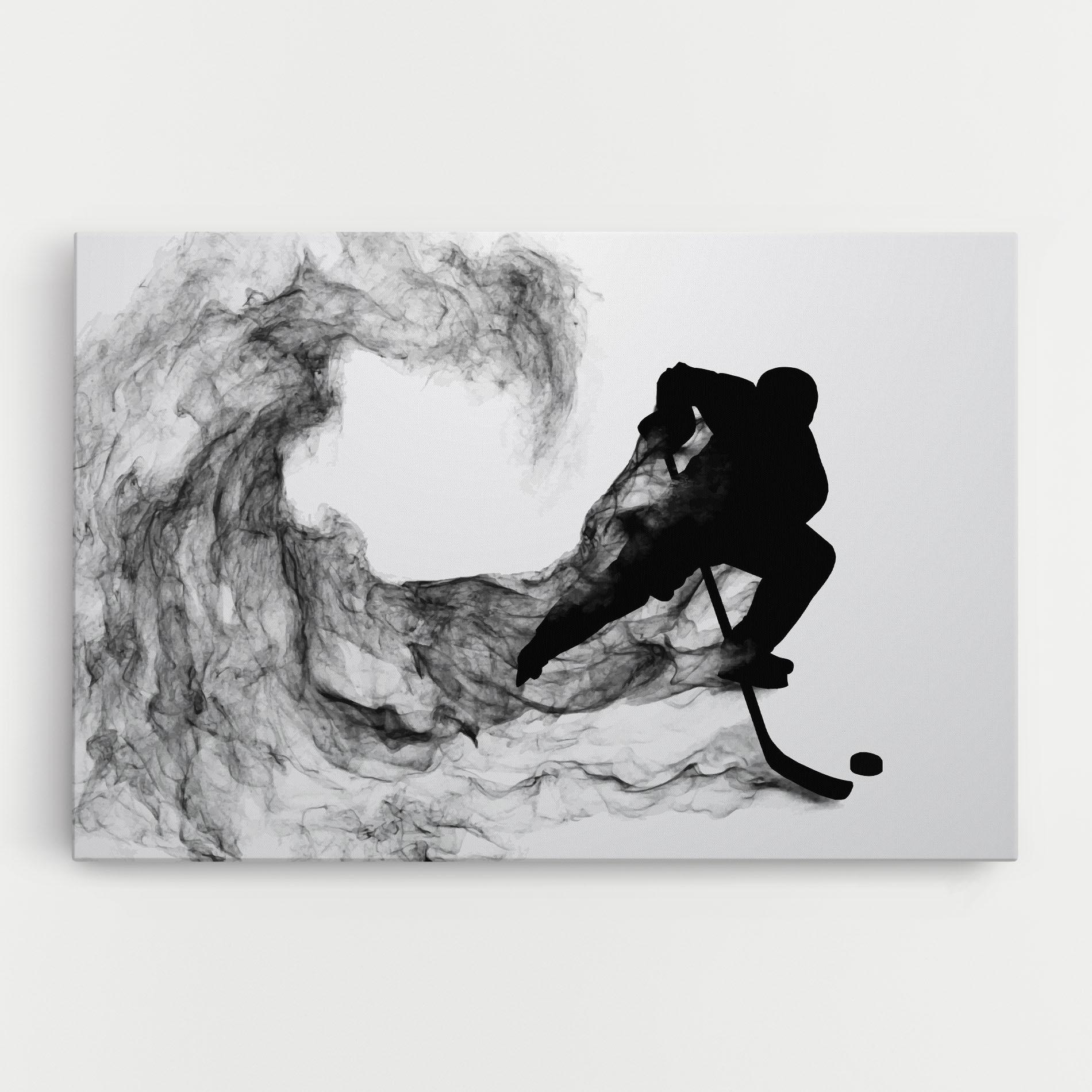 Vászonkép Black Smoke Hockey mockup 0