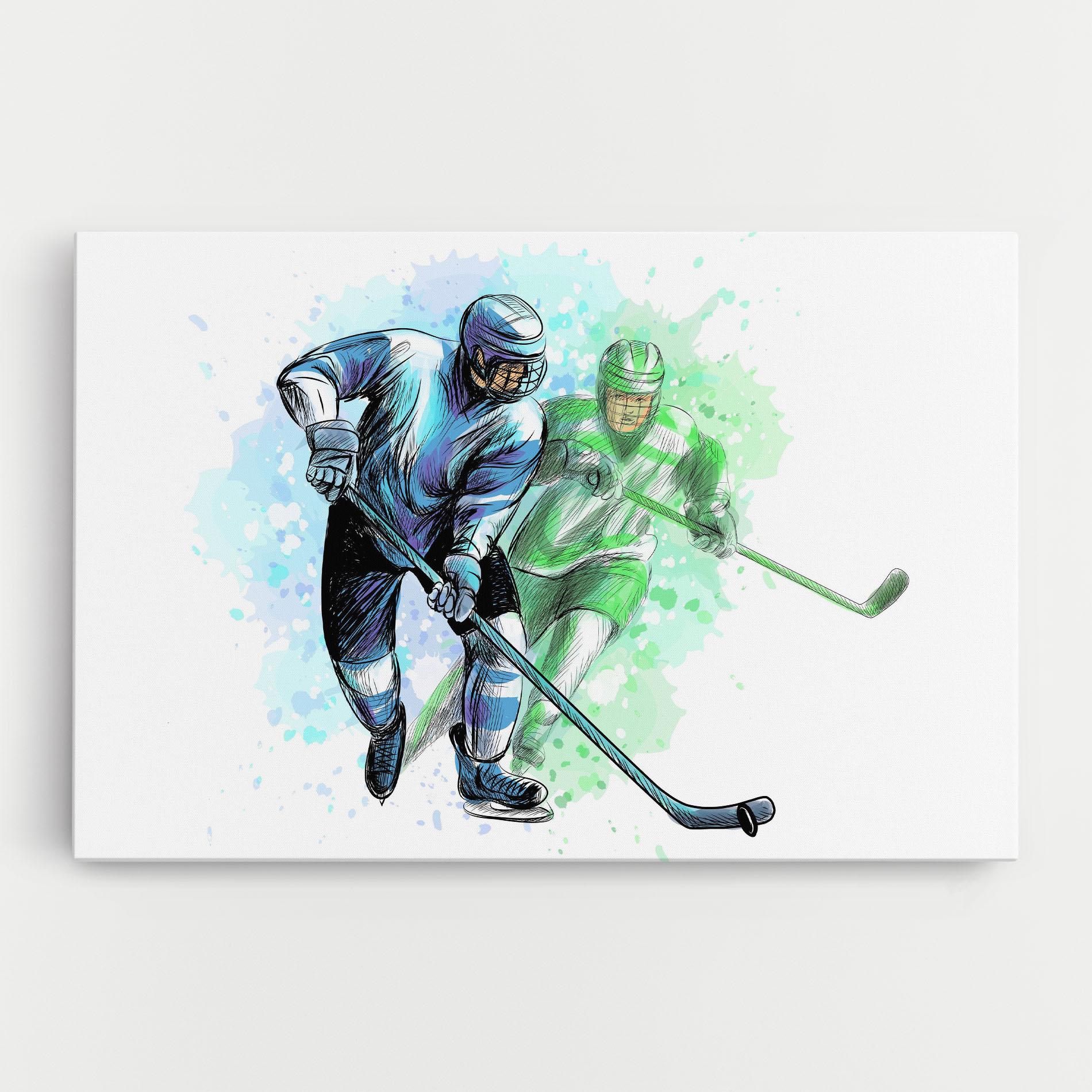 Vászonkép Green Blue Hockey mockup 0