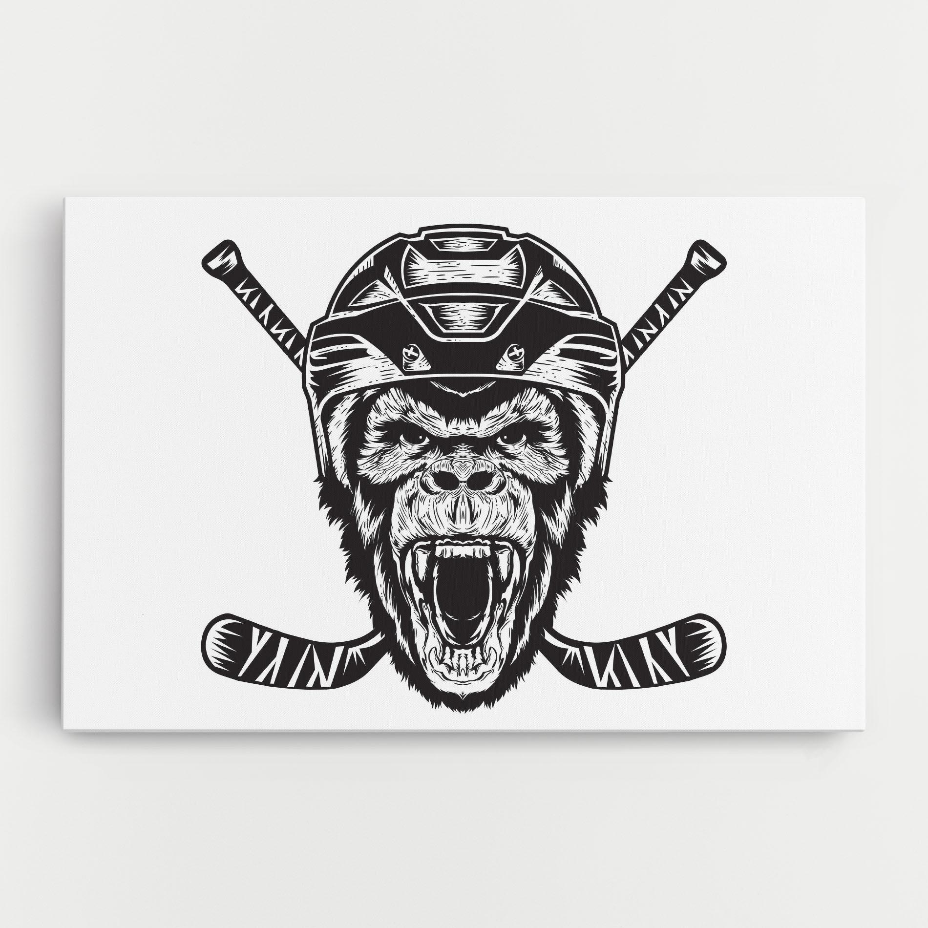 Vászonkép Monkey Hockey mockup 0
