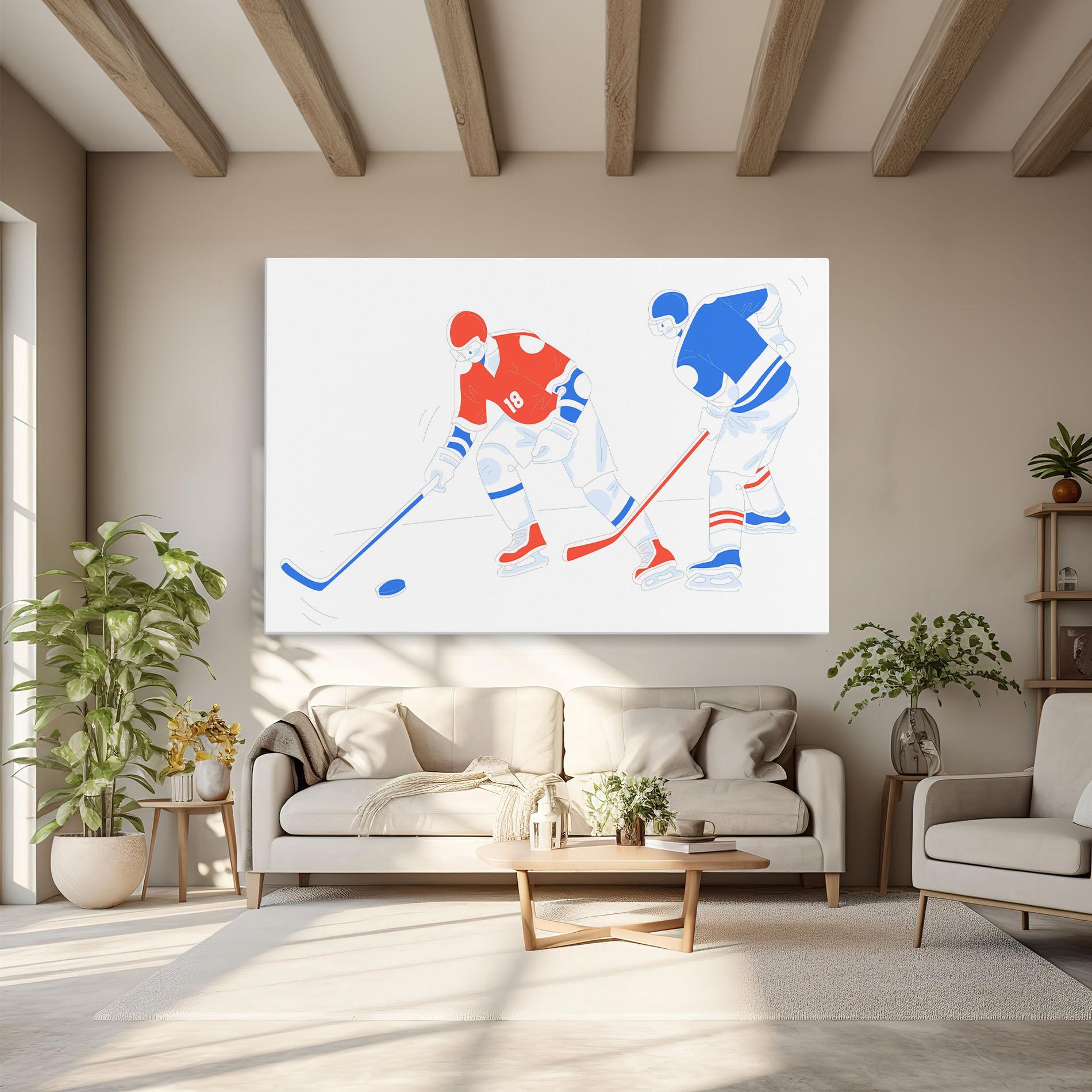 Vászonkép Orange Blue Hockey mockup 6