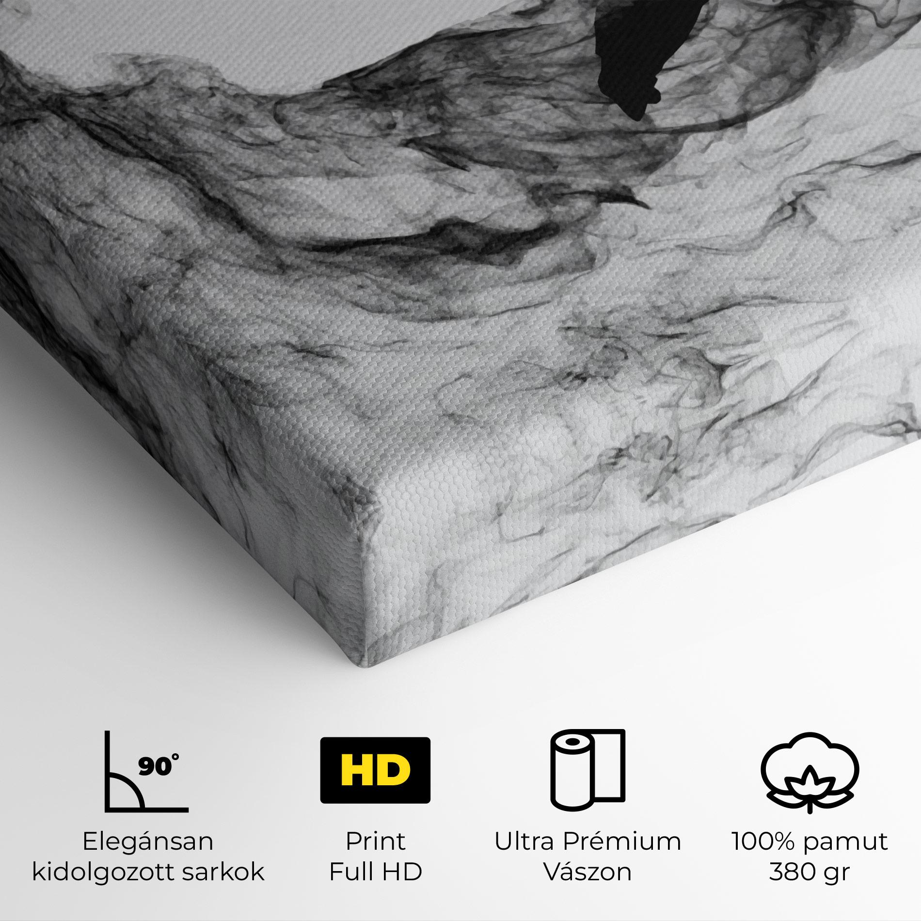 Vászonkép Black Smoke Hockey mockup 4