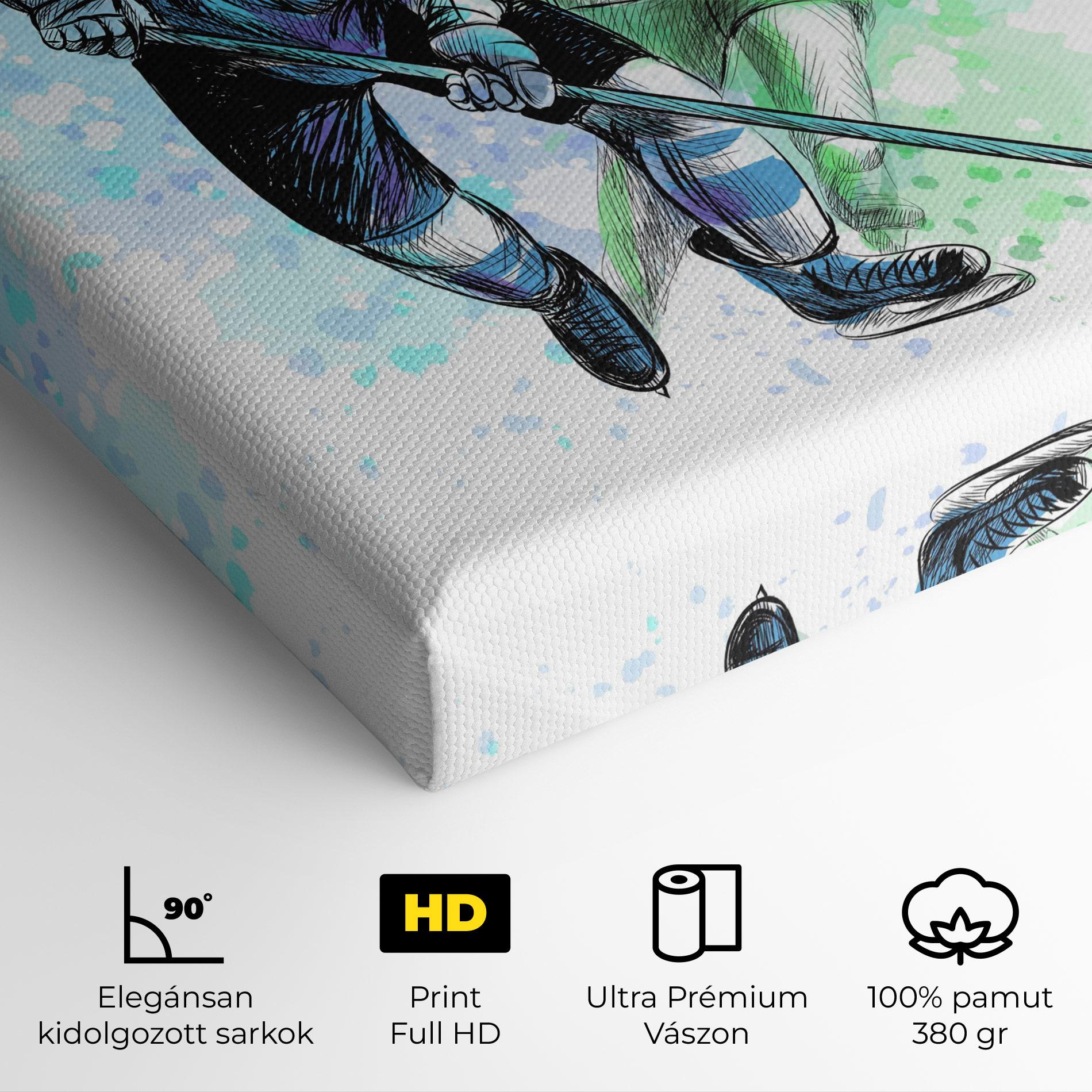 Vászonkép Green Blue Hockey mockup 4