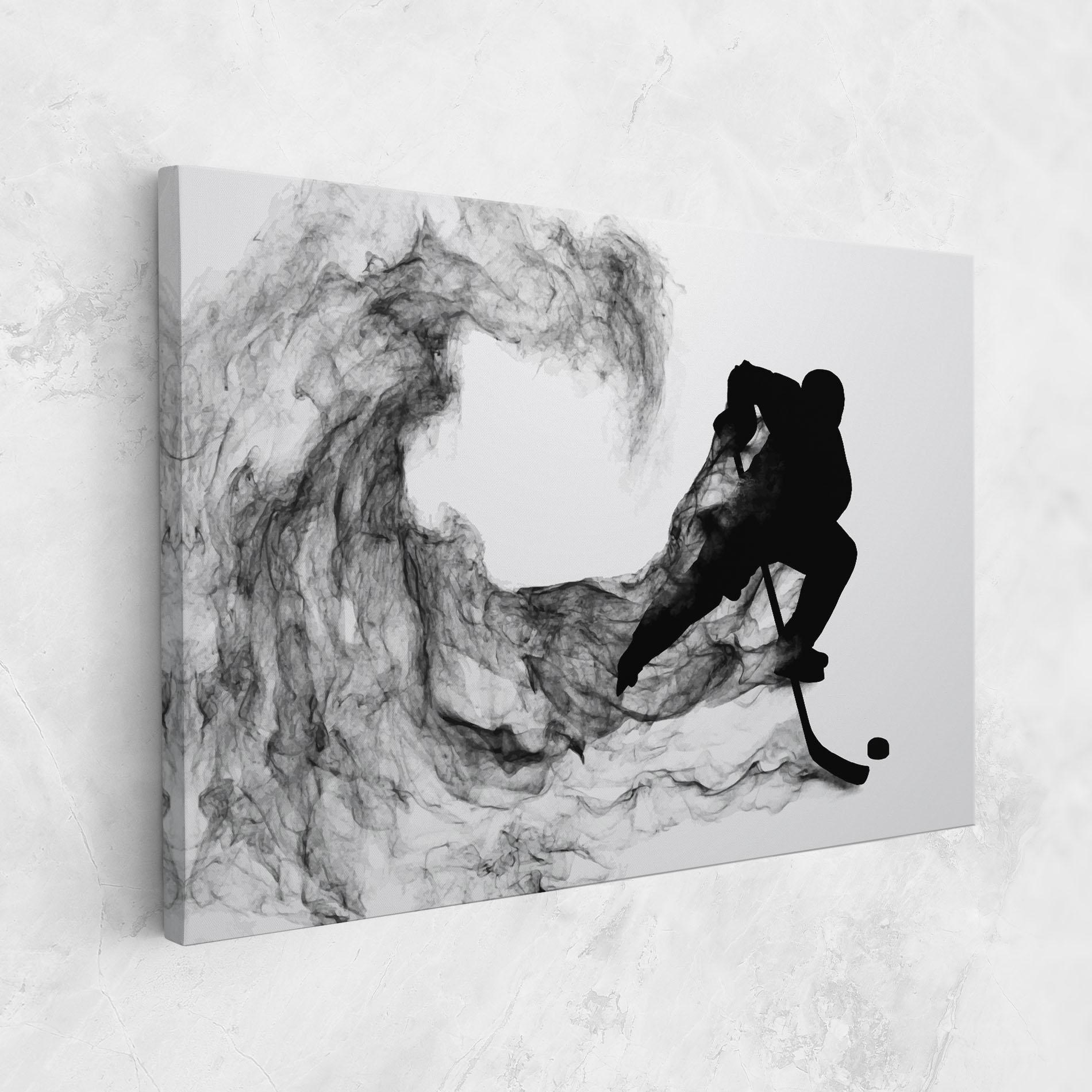 Vászonkép Black Smoke Hockey mockup 1