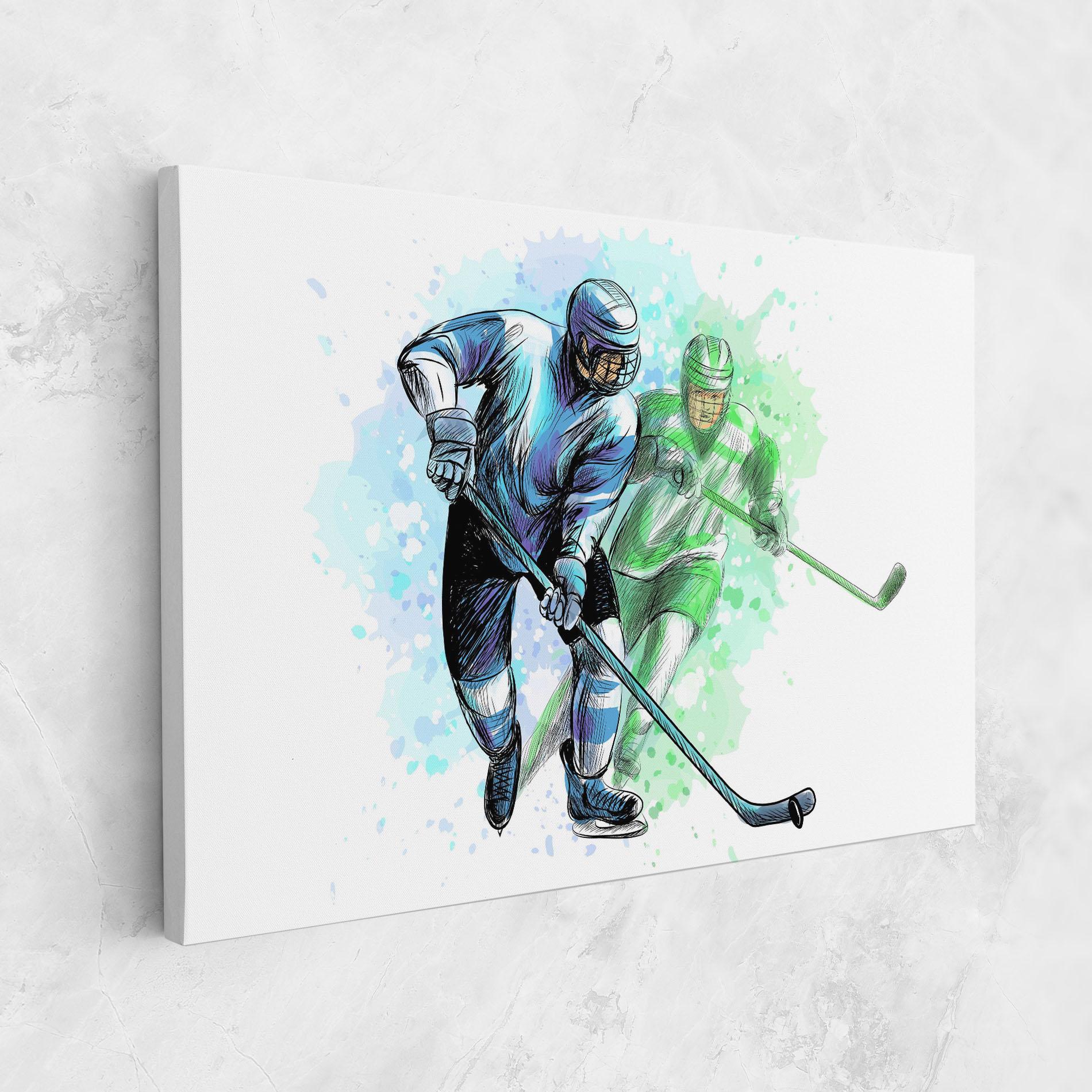 Vászonkép Green Blue Hockey mockup 1