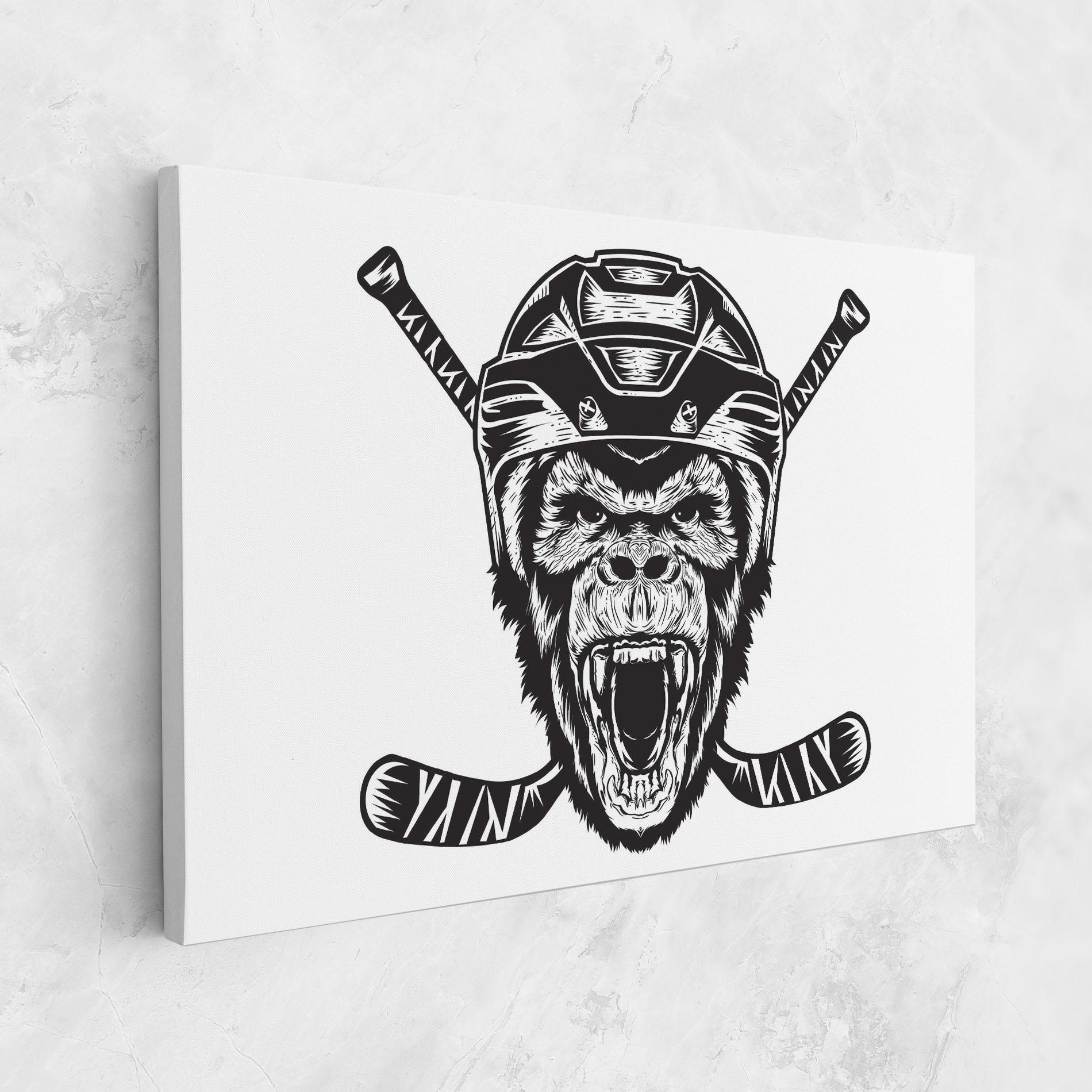Vászonkép Monkey Hockey mockup 1