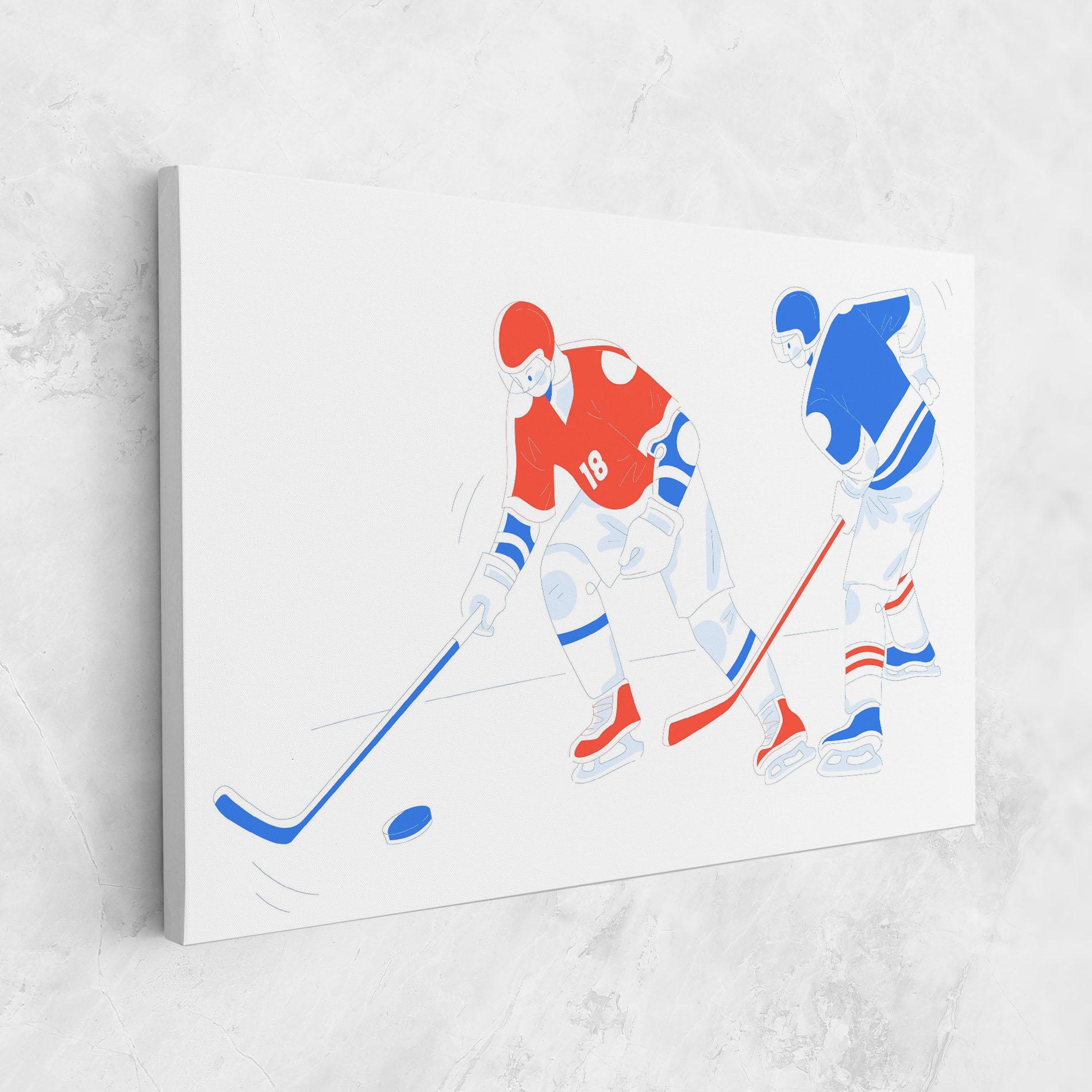 Vászonkép Orange Blue Hockey mockup 1