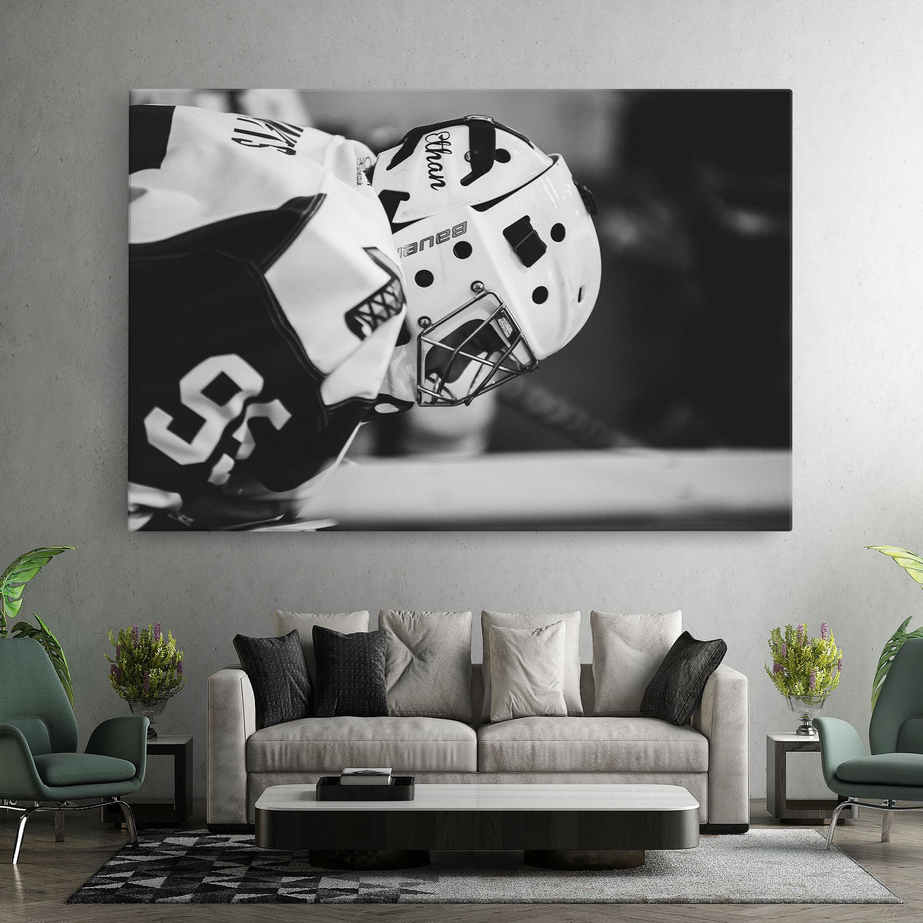 Vászonkép Black White Hockey mockup 7