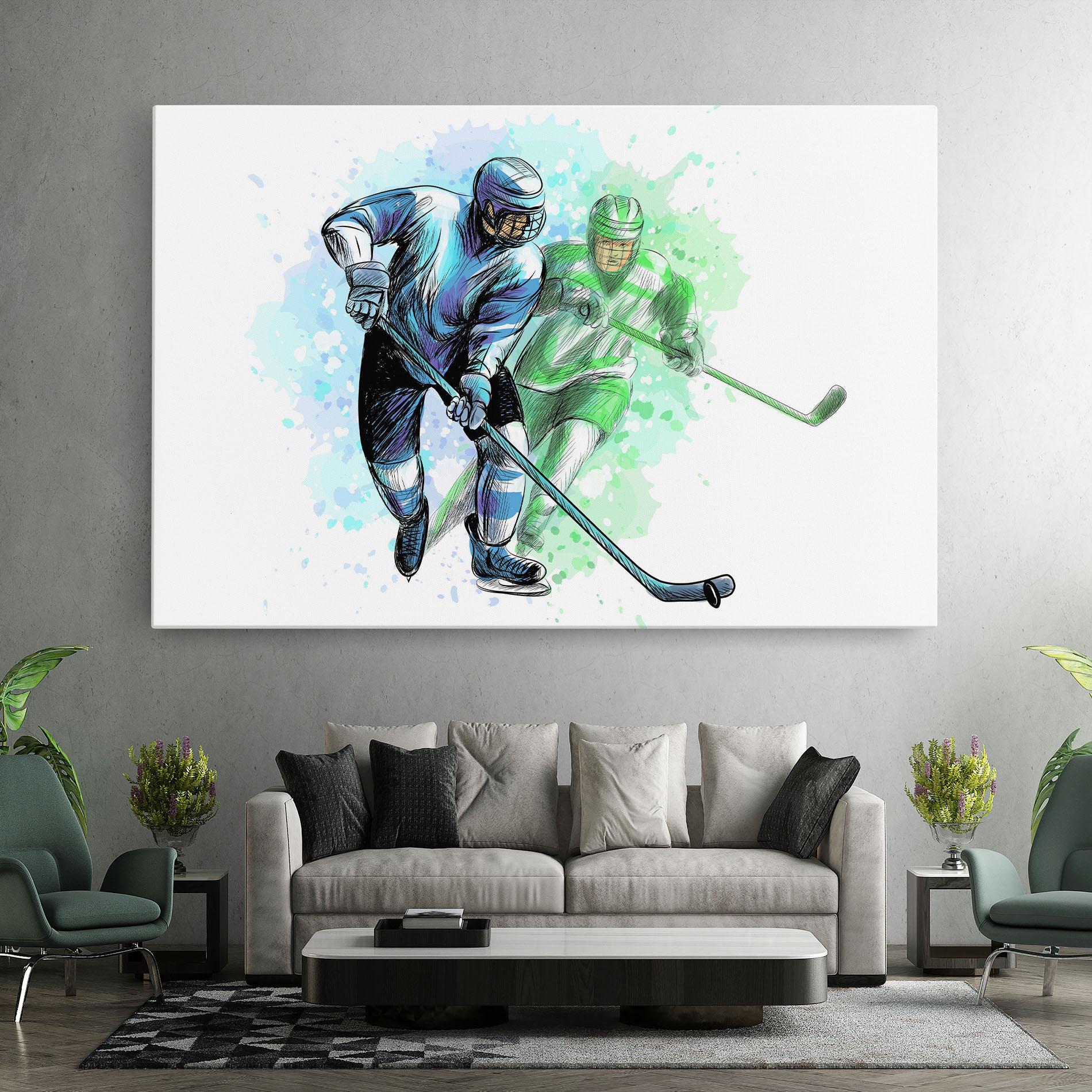Vászonkép Green Blue Hockey mockup 7