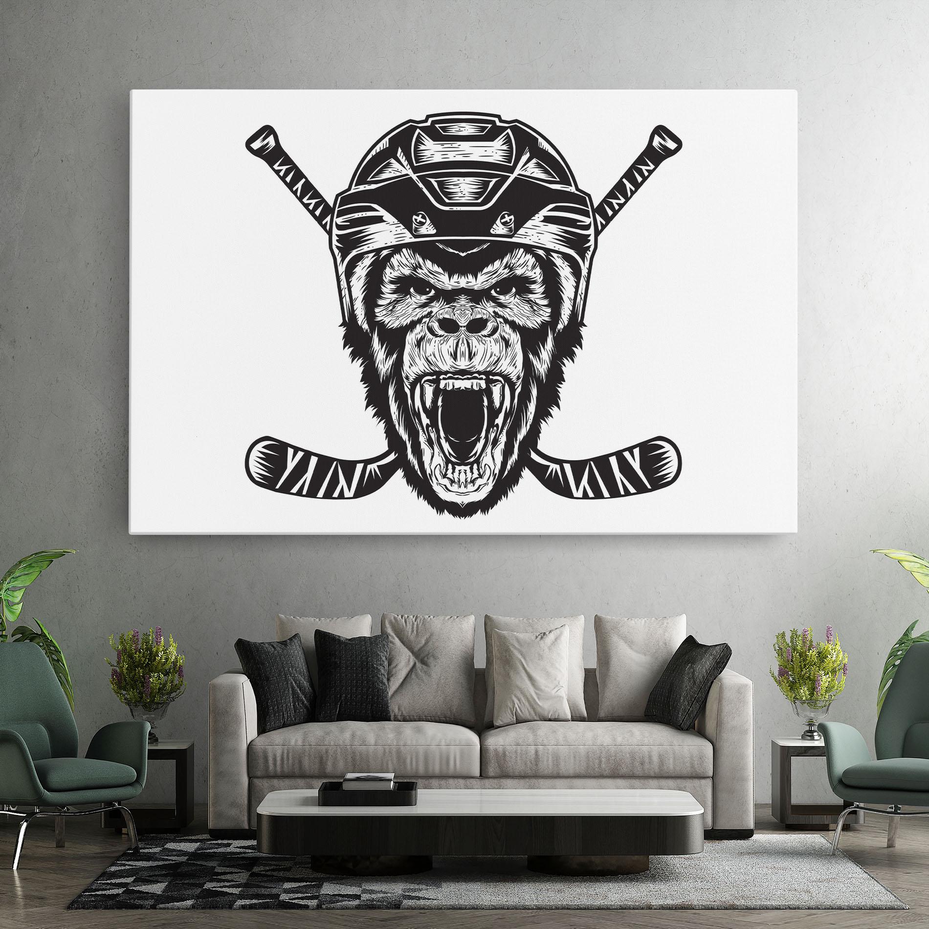 Vászonkép Monkey Hockey mockup 7