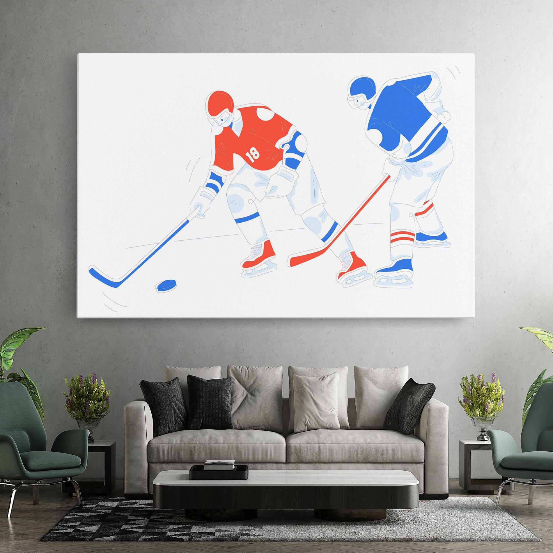 Vászonkép Orange Blue Hockey mockup 7