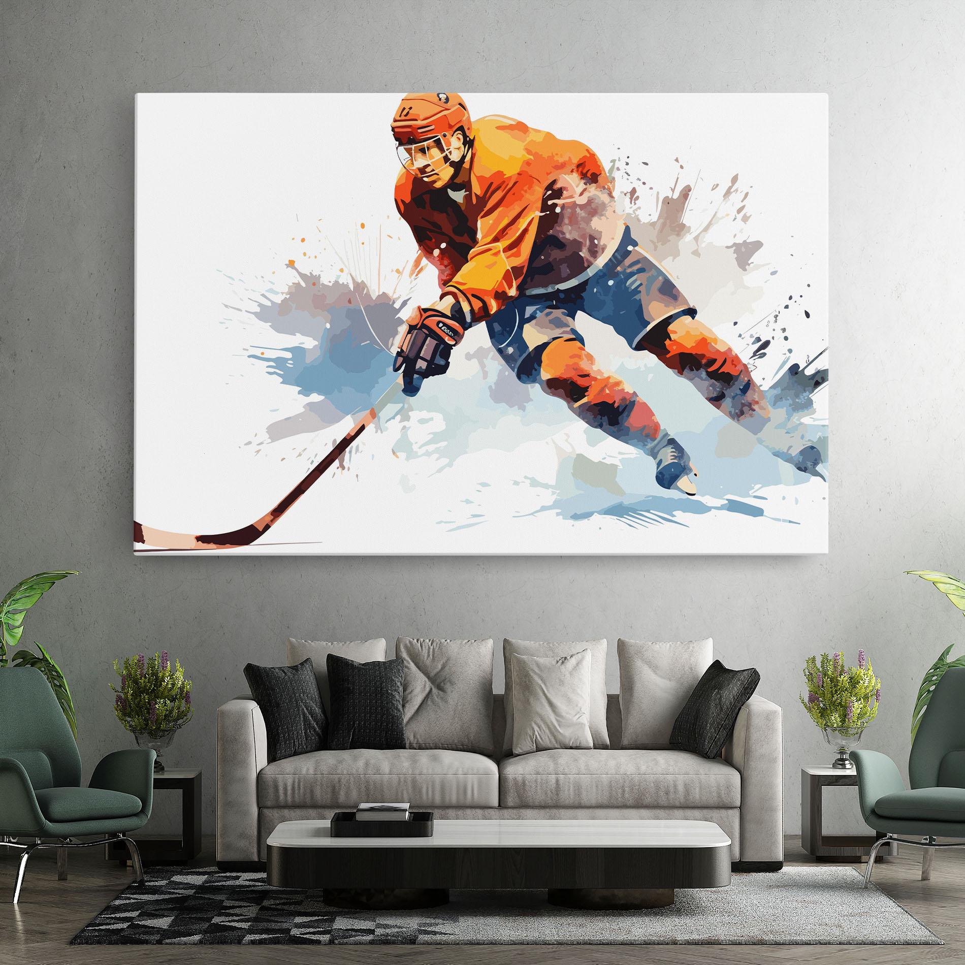 Vászonkép Orange Hockey mockup 7