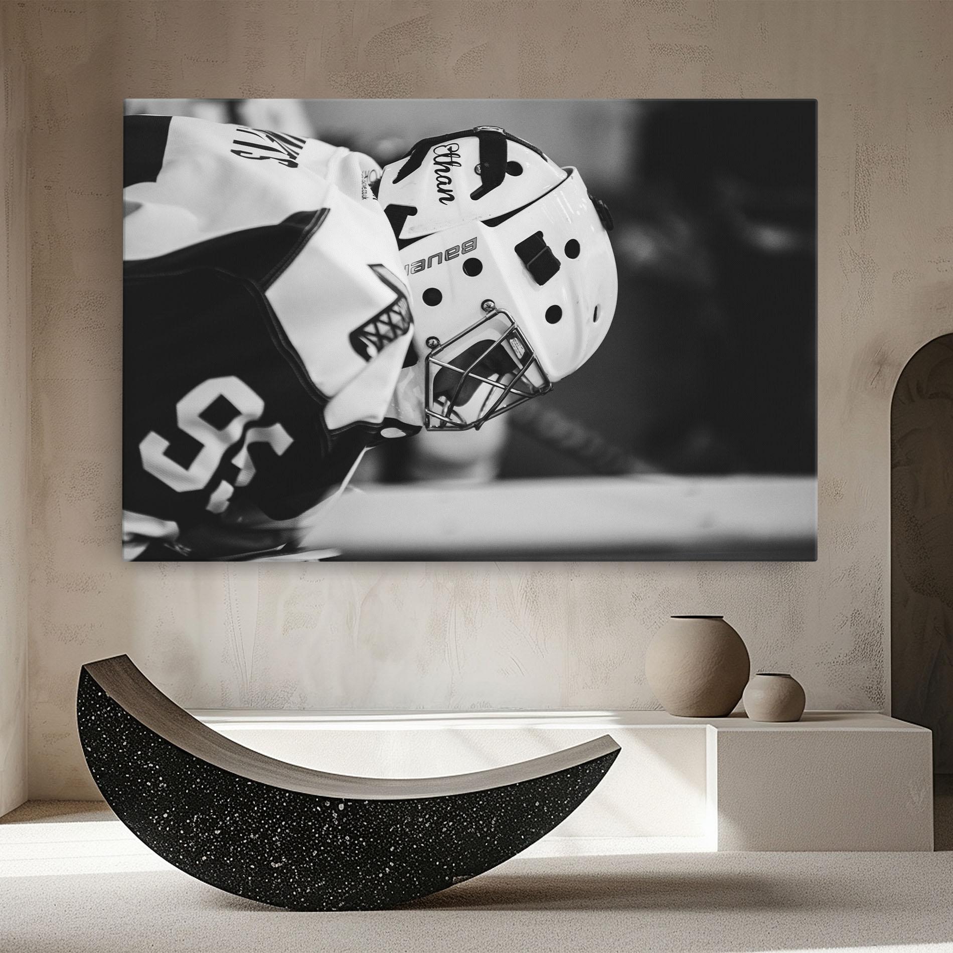 Vászonkép Black White Hockey mockup 8