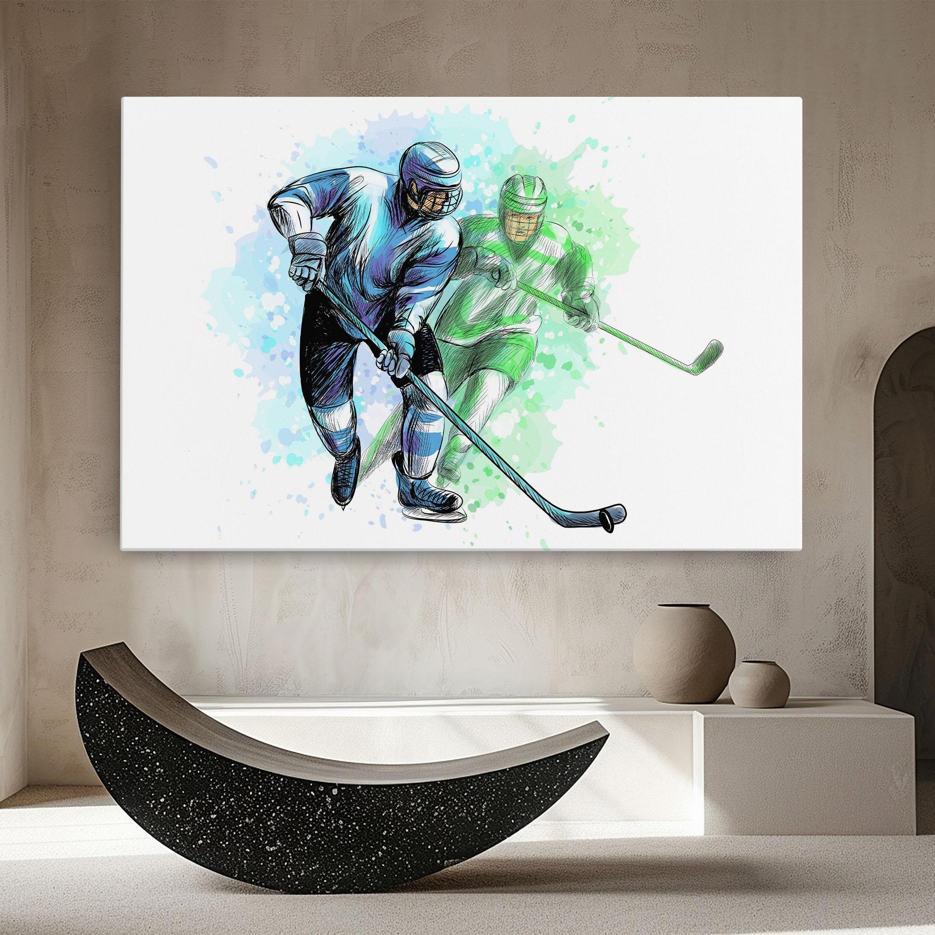 Vászonkép Green Blue Hockey mockup 8