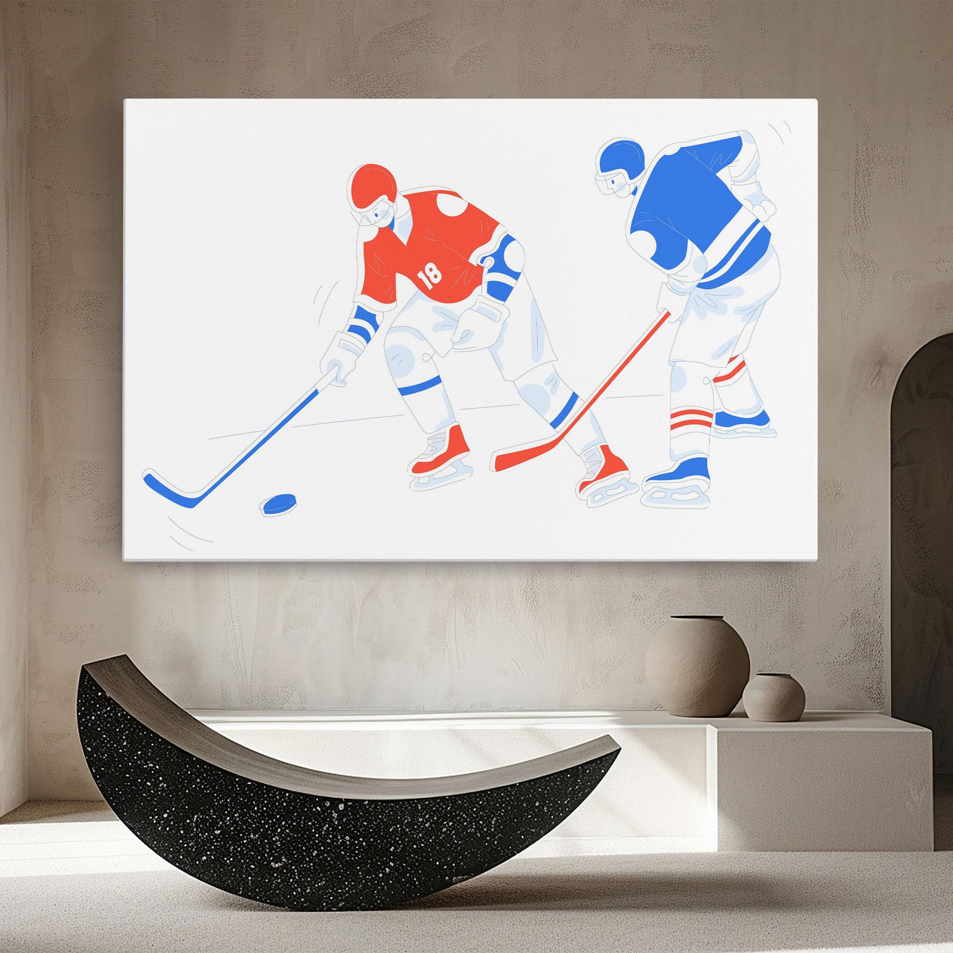 Vászonkép Orange Blue Hockey mockup 8