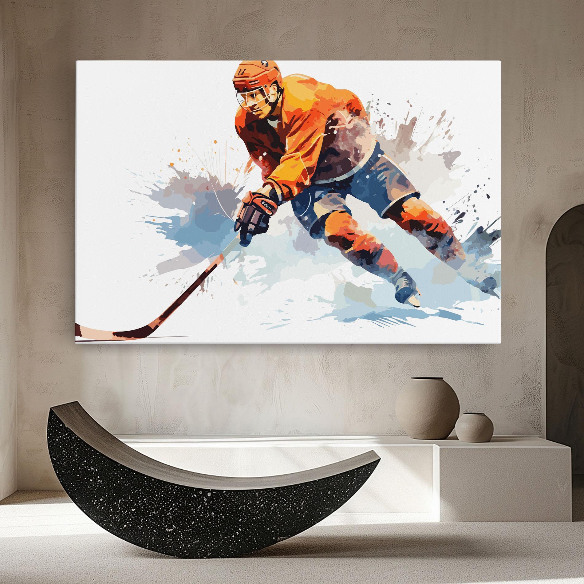 Vászonkép Orange Hockey mockup 8