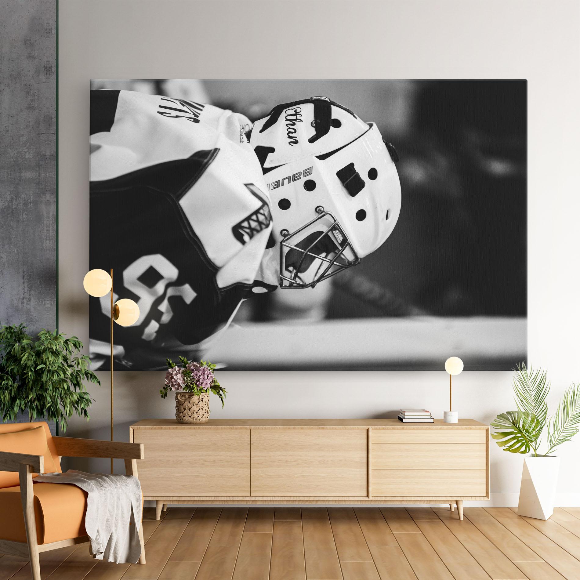 Vászonkép Black White Hockey mockup 9