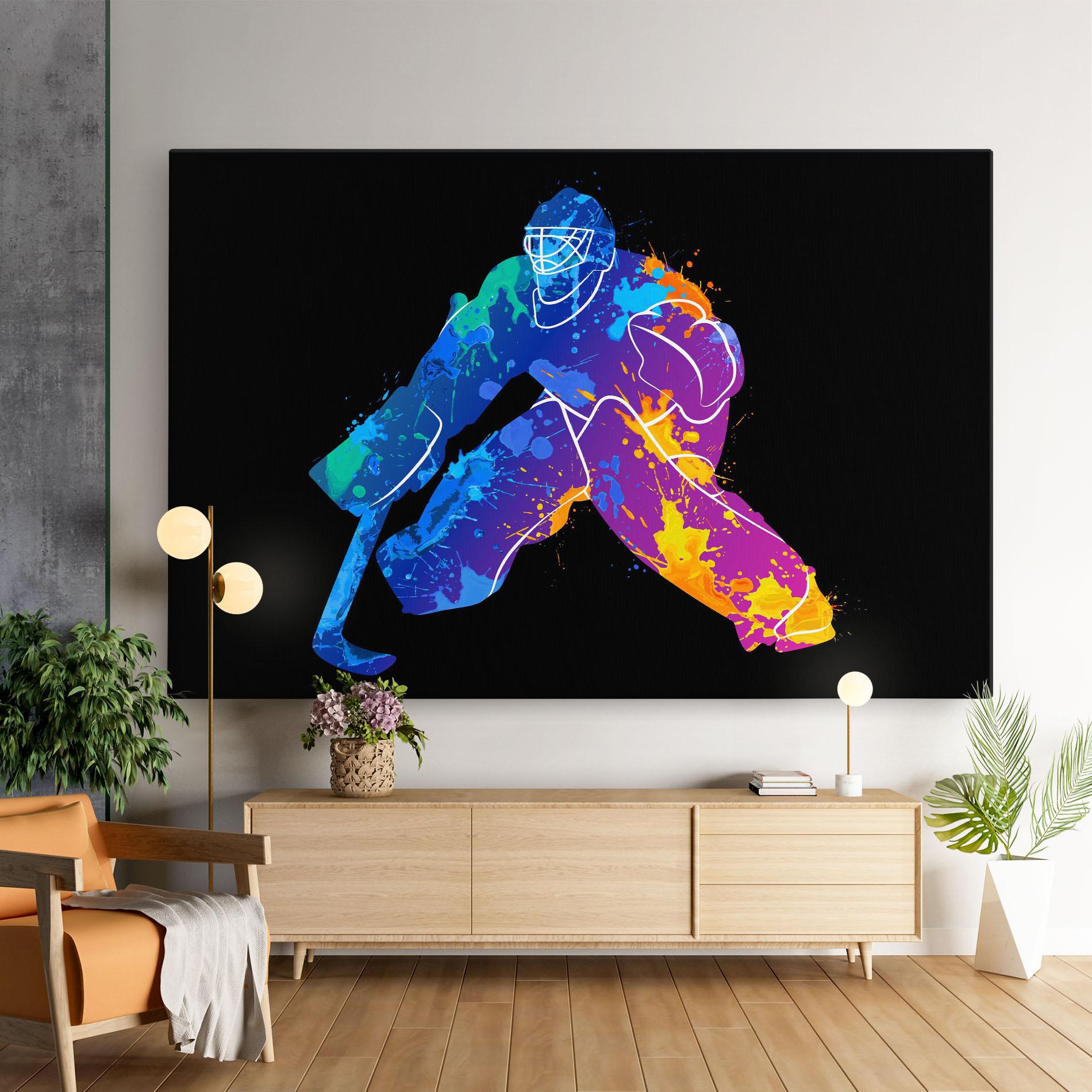 Vászonkép Blue Purple Hockey mockup 9