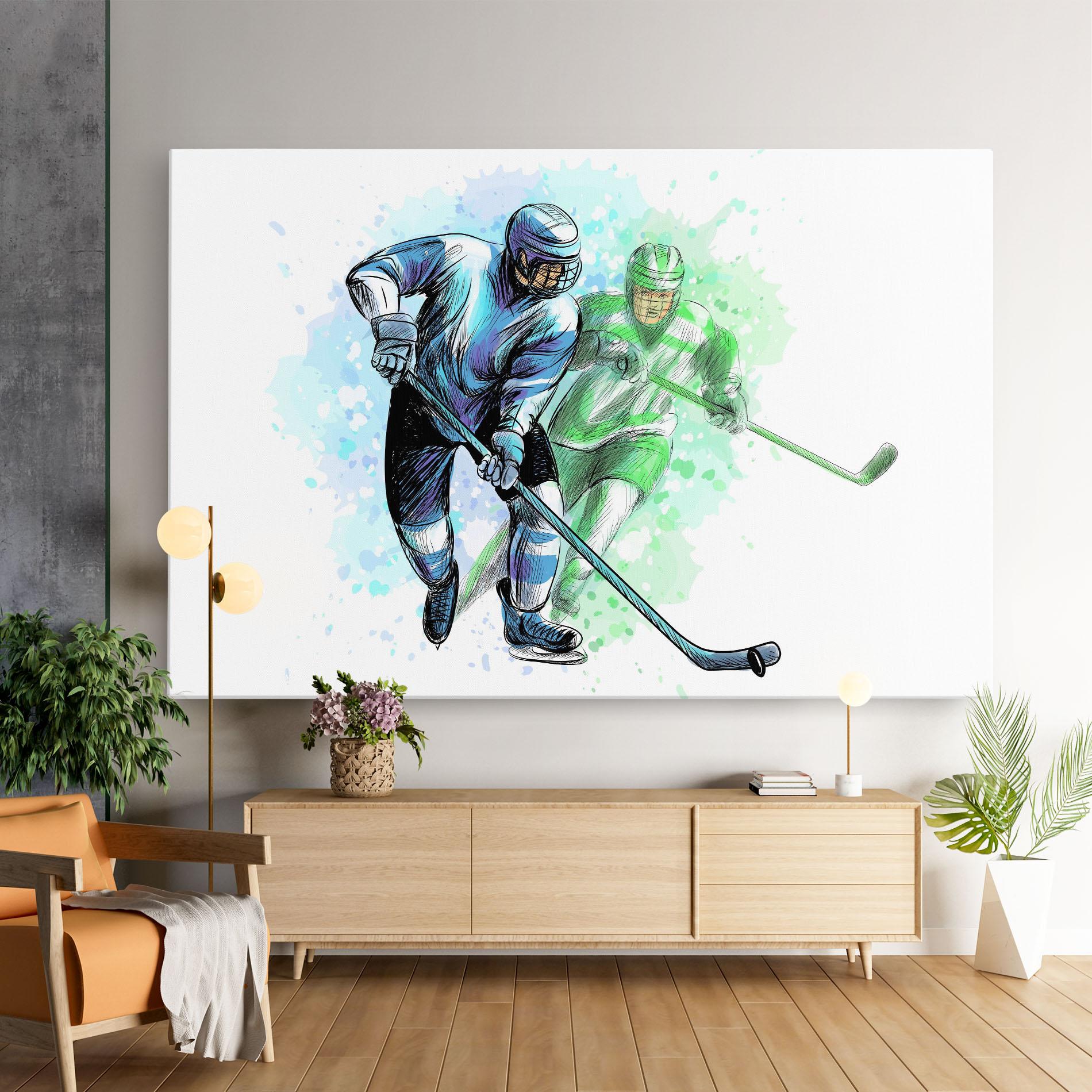Vászonkép Green Blue Hockey mockup 9