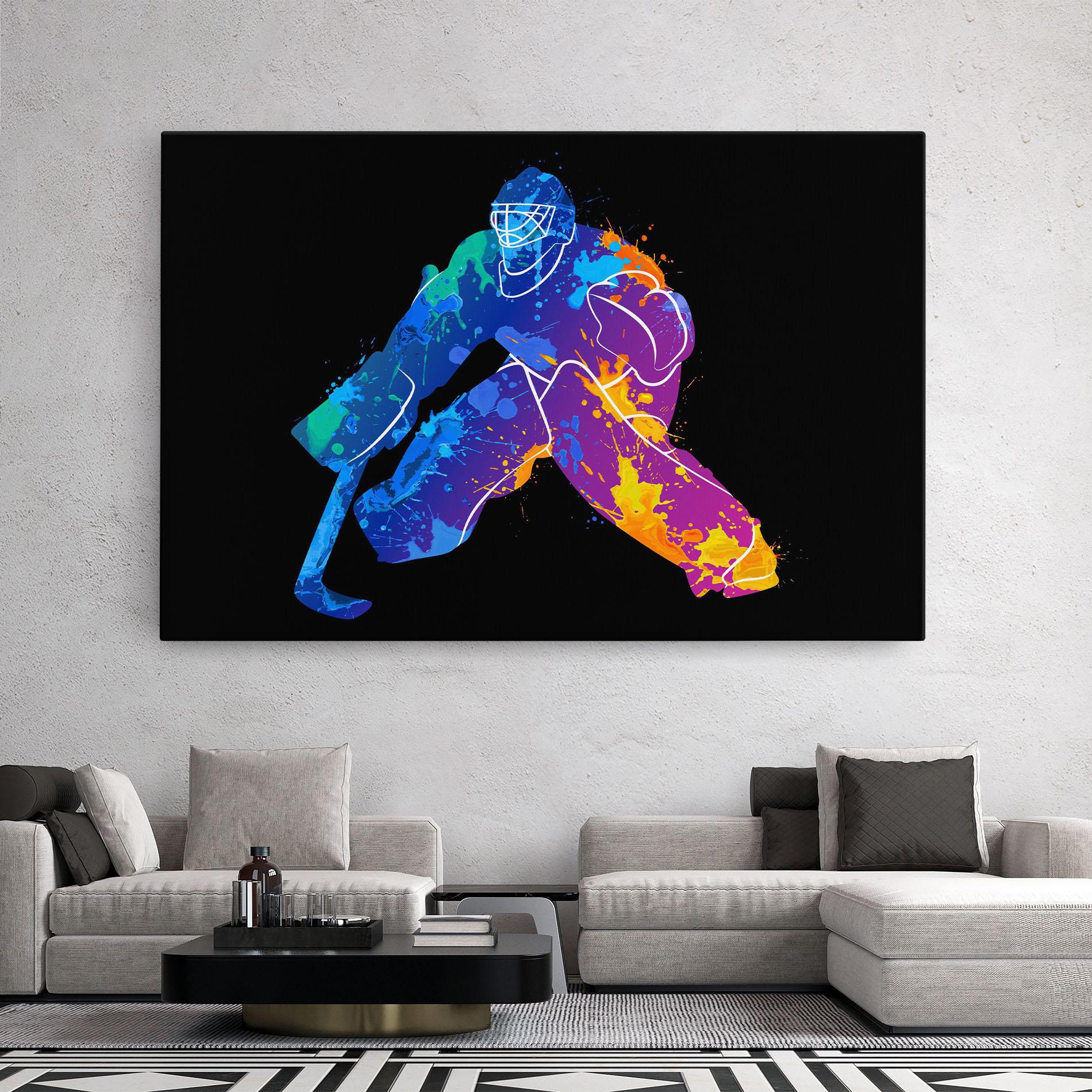 Vászonkép Blue Purple Hockey mockup 2