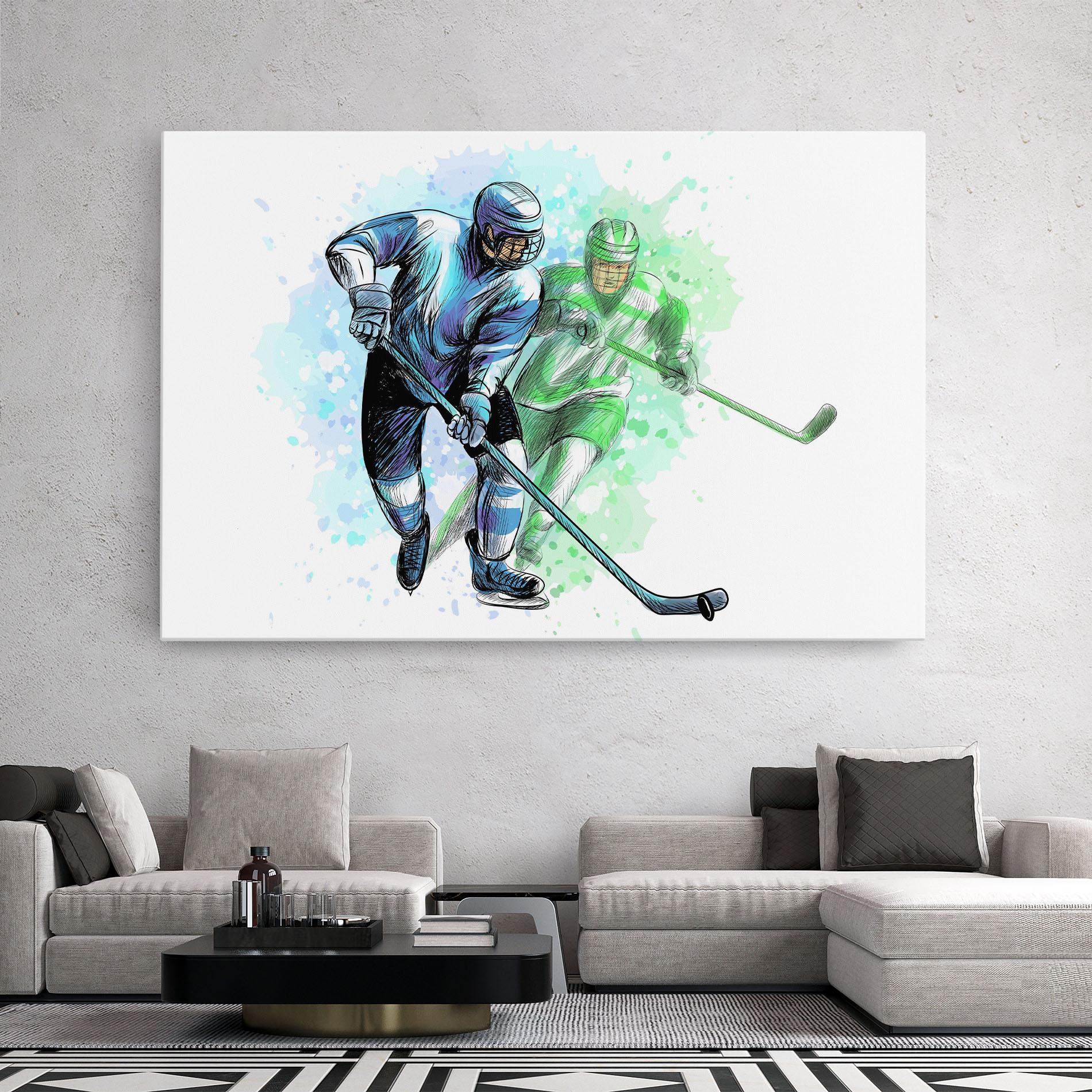 Vászonkép Green Blue Hockey mockup 2