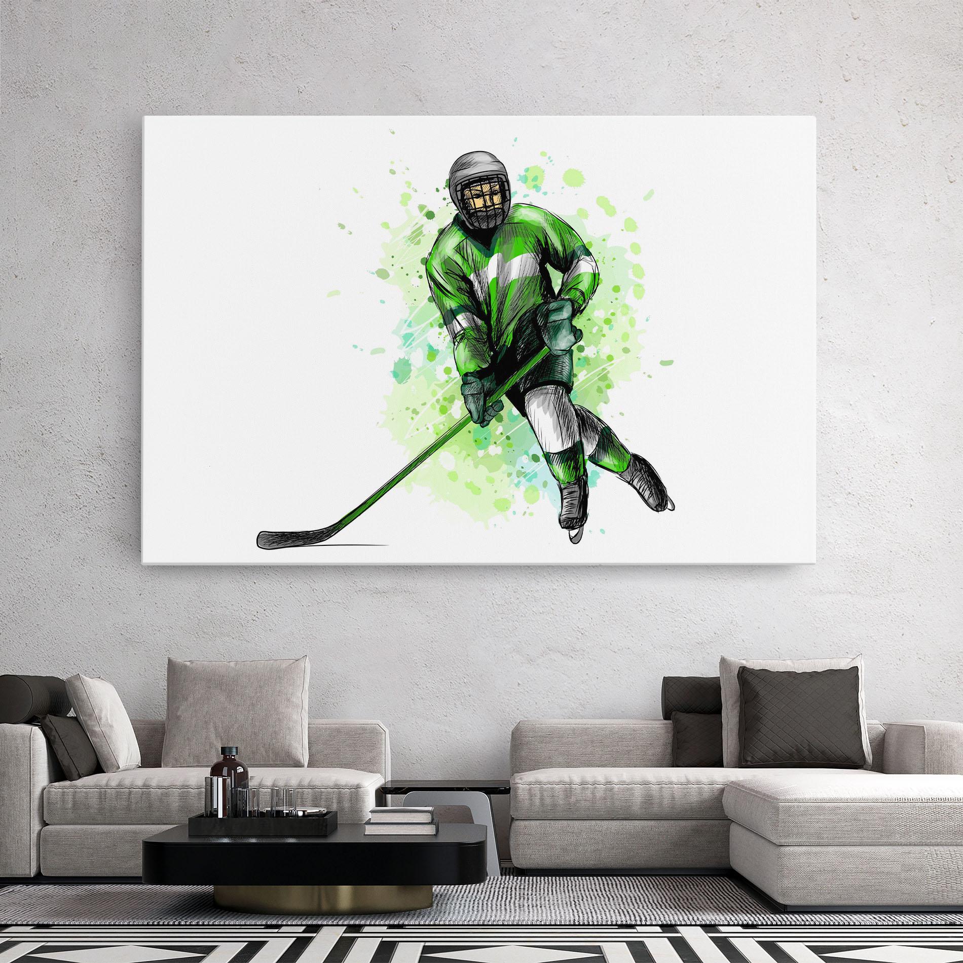 Vászonkép Green Hockey mockup 2