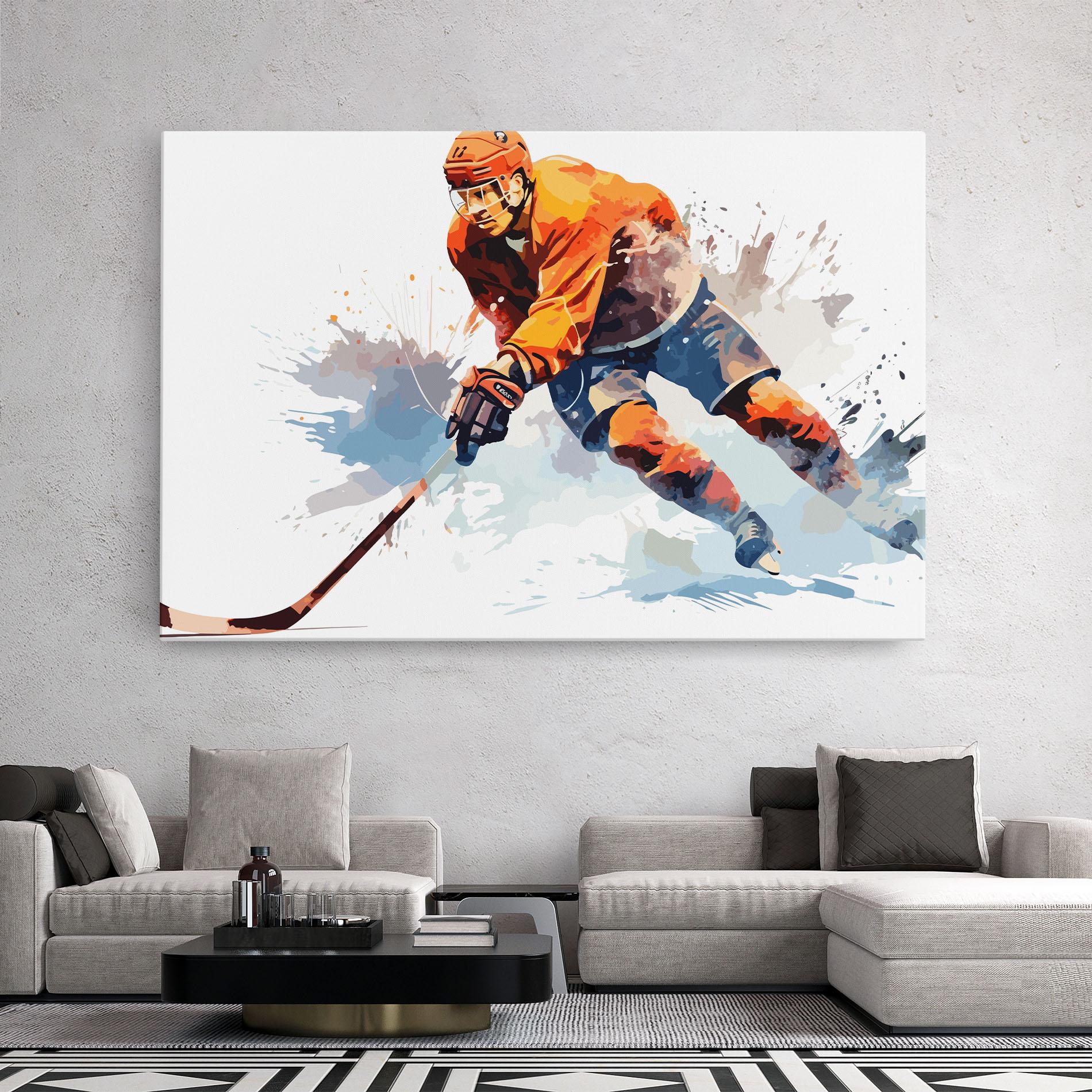 Vászonkép Orange Hockey mockup 2