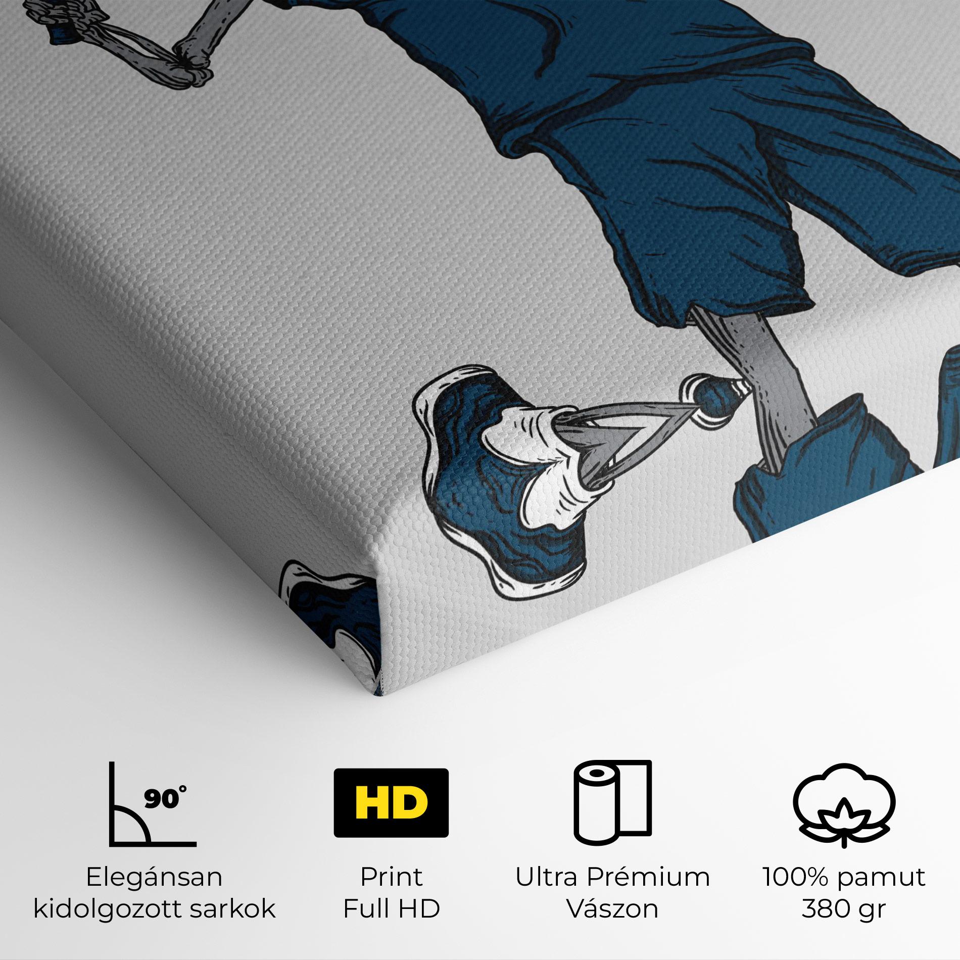 Vászonkép Blue Skull Tennis mockup 4